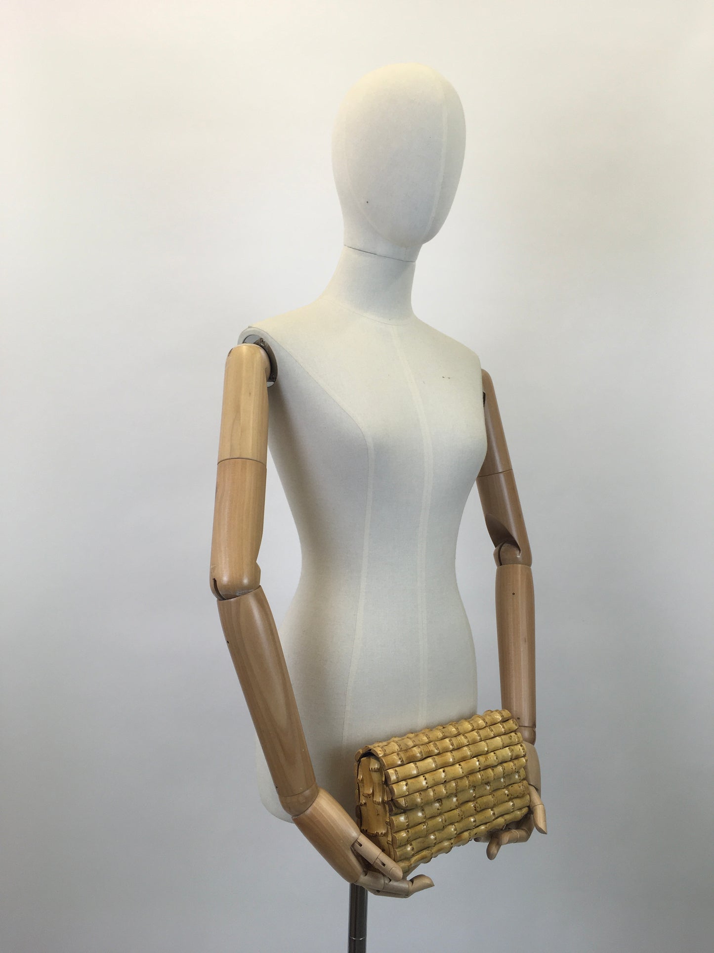 Original 1950's Stunning Bamboo Clutch Handbag - With a Lovely Patina