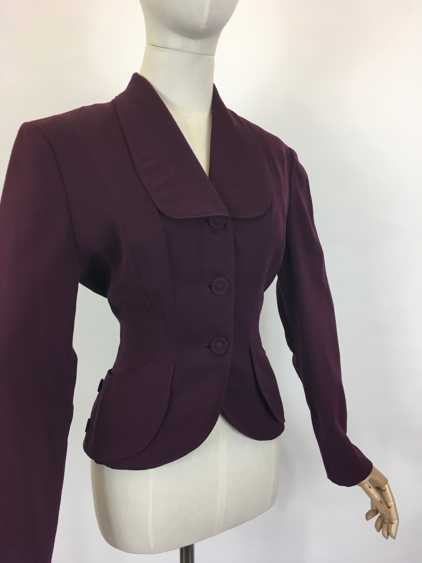 Original 1940’s Stunning Fitted Jacket - In A Divine Deep Plum Colour way