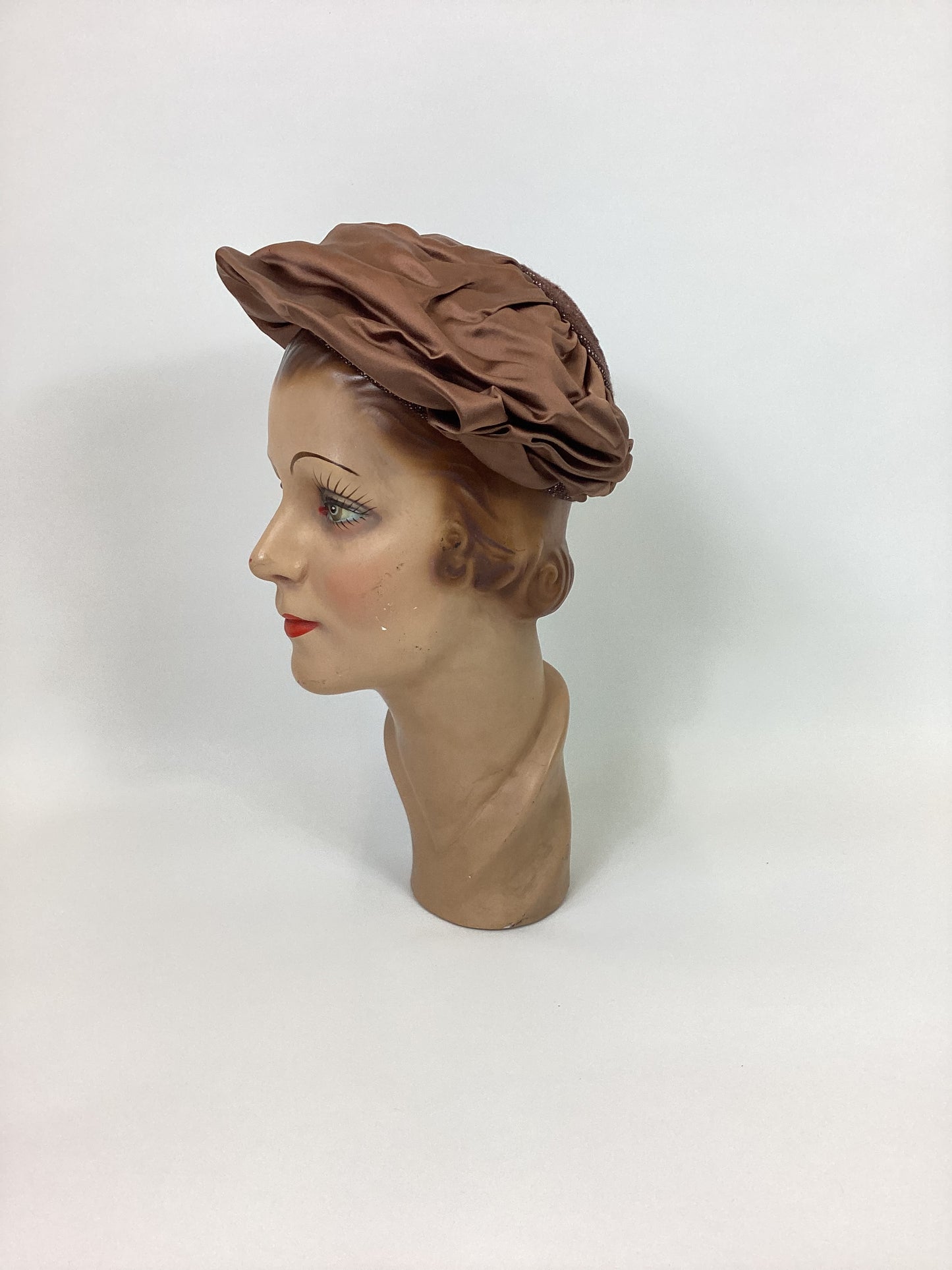 Original 1950’s Darling Open Crow Hat - In Shades Of Browns