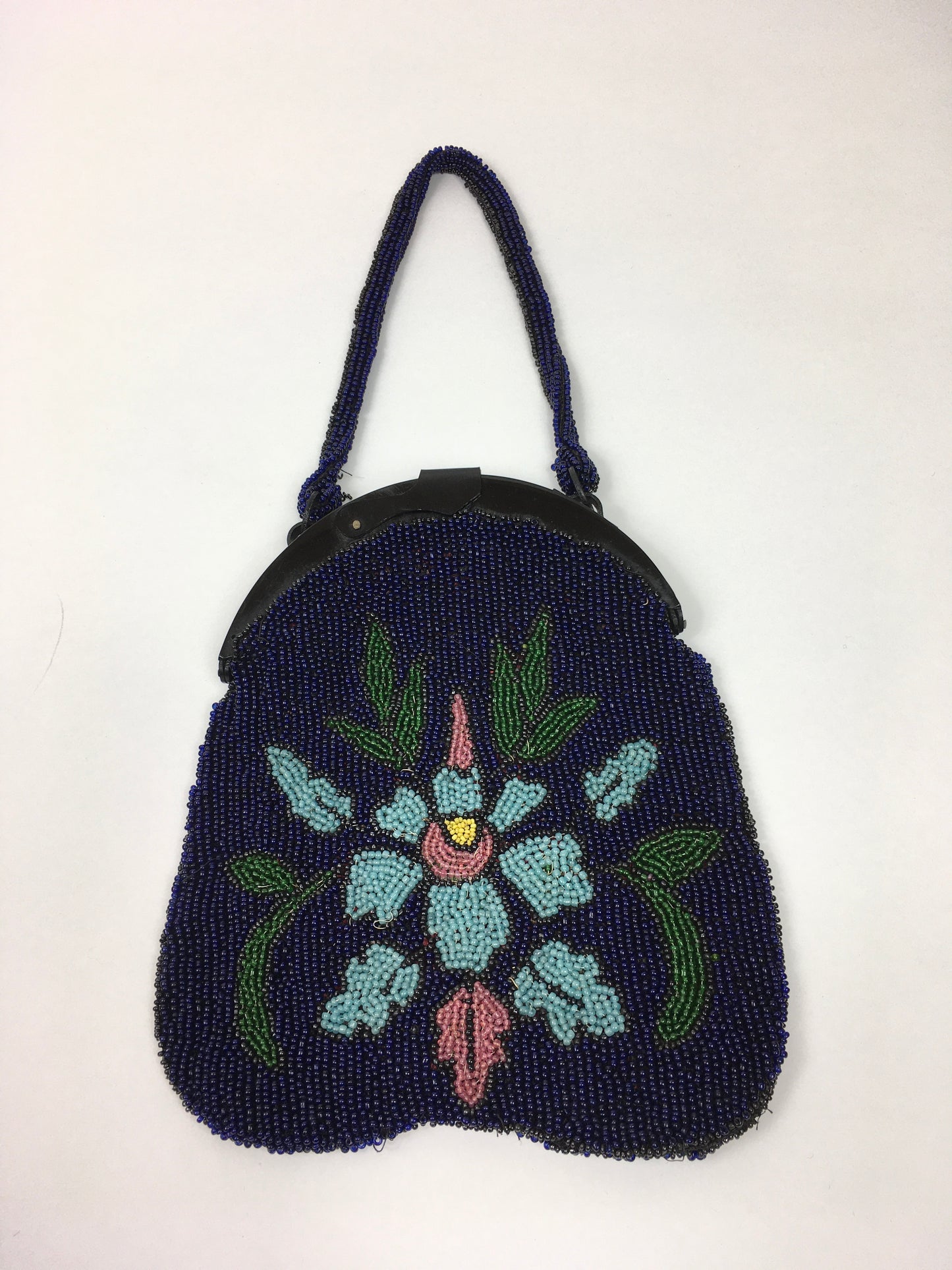 Original Early 1920’s Beaded Handbag - In an Exquisite Colour Palette of Rich Blues, Greens, Turquoise, Powdered Blush and Yellow