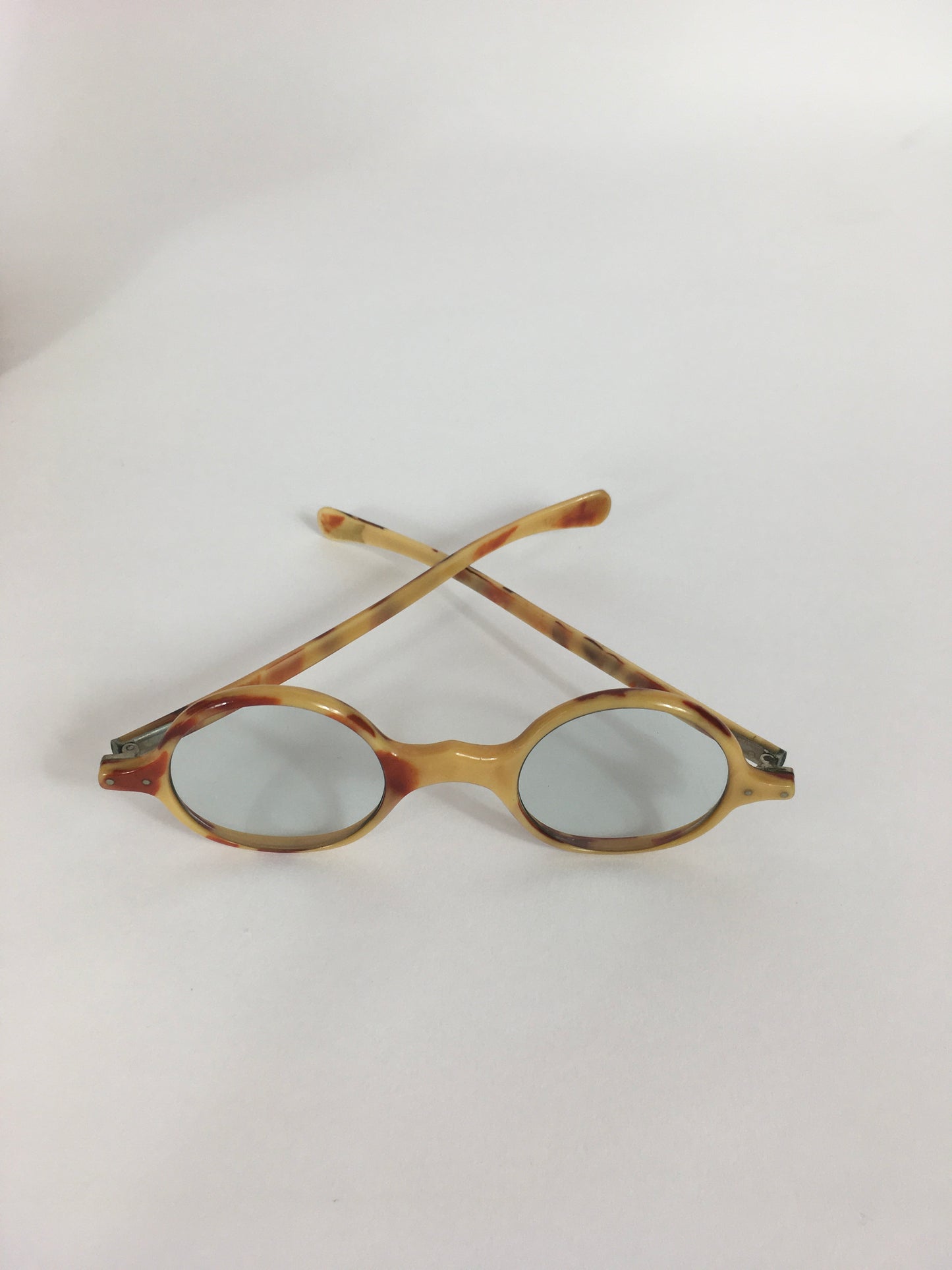 Original 1930s Sunglasses - In a Lovely Cream and Brown 2 Tone in a Small Classic Frame