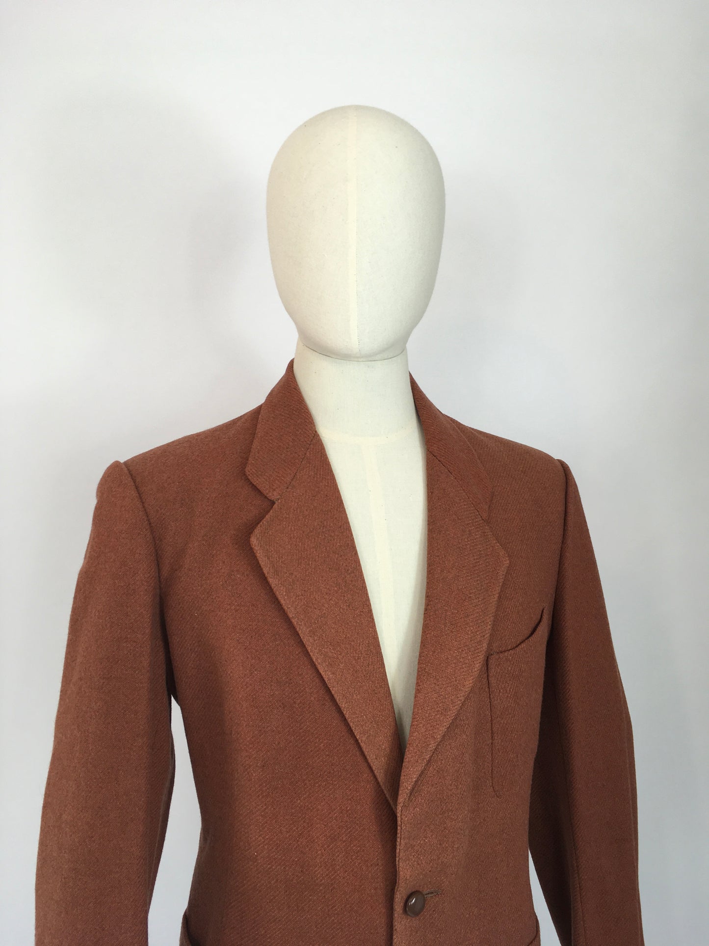 Original 1940’s Single Breasted Gents Jacket - In A Classic Period Rust Wool