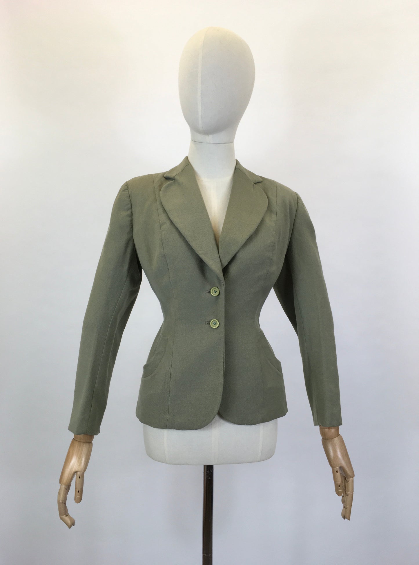 Original late 1940’s early 1950’s Fitted Jacket - In A Lovely Sage Green