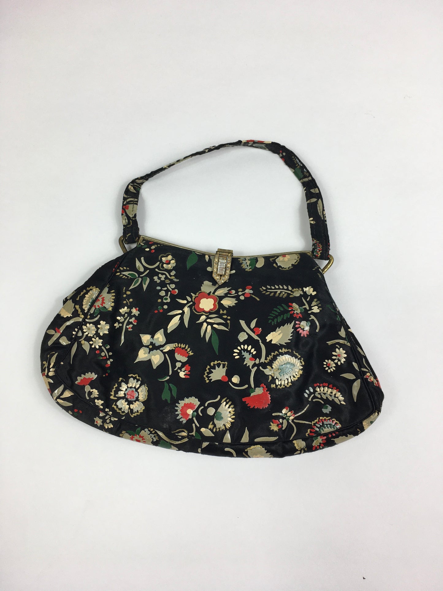 Original 1930’s Exquisite  Evening Bag - In The Most Beautiful Handpainted Delicate Floral