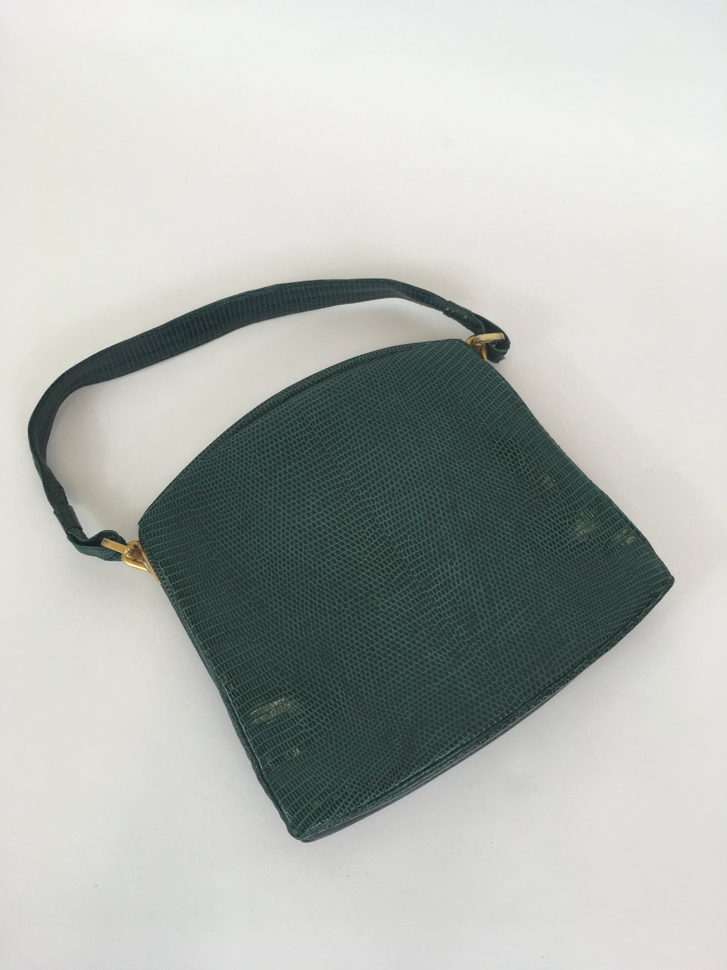 Original 1930’s Green Skin Handbag - In A Fabulous Art Deco Shape