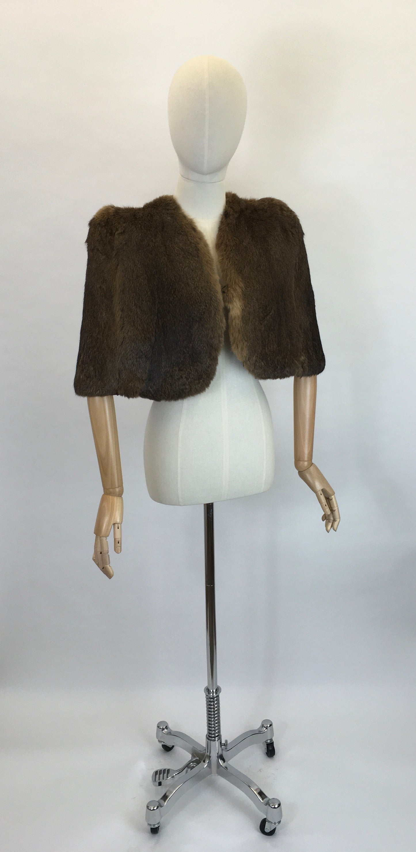 Original 1940’s Rabbit Fur Cape - In A Lovely Warm Brown