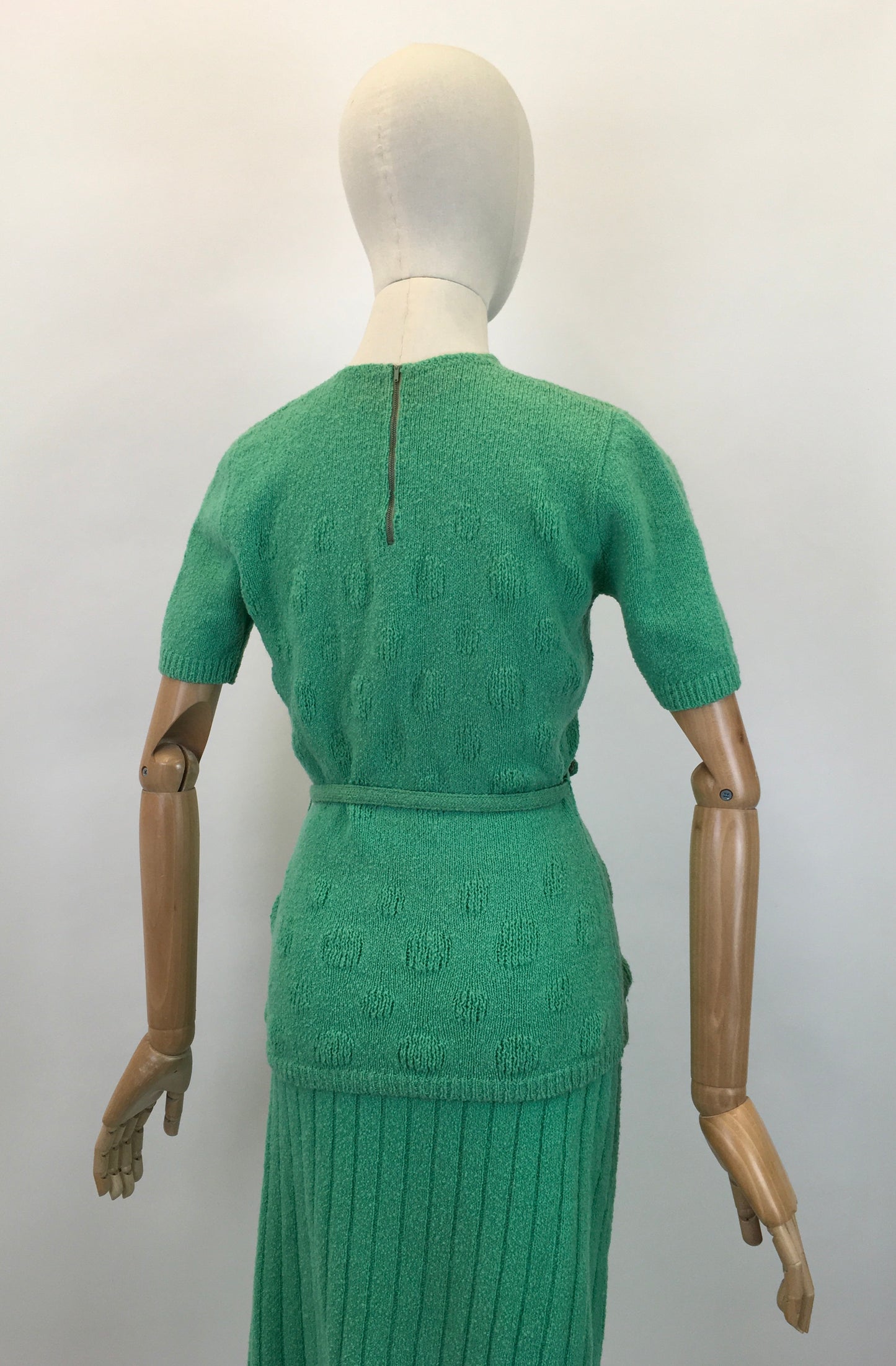 Original 1950's Darling 3 pc Knit Set by ' Roos Bros Sportswear' - In Mint Green