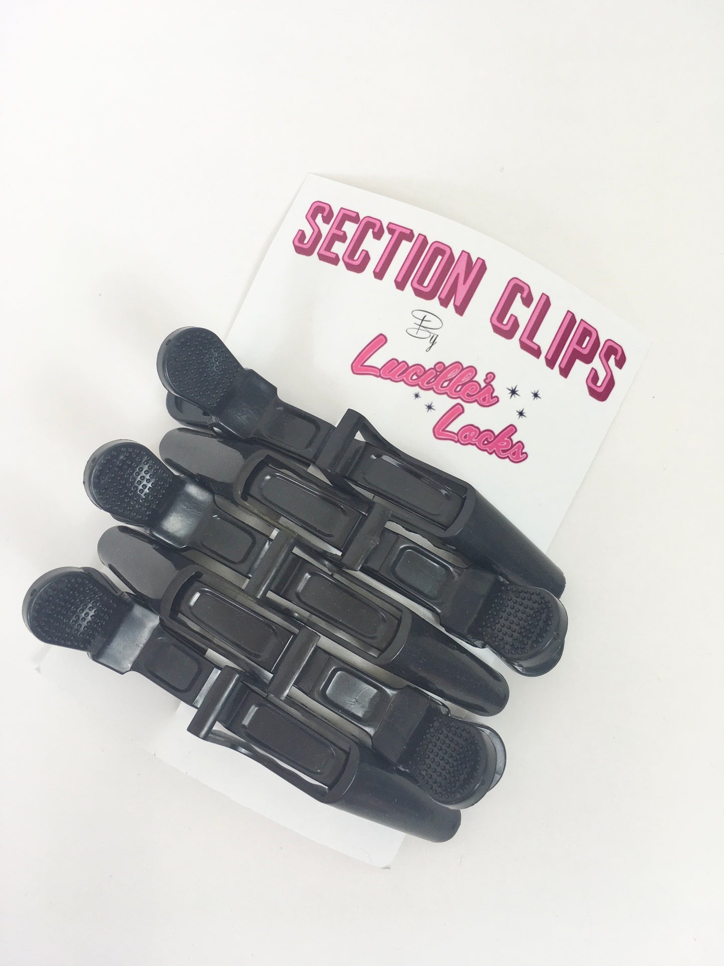 Lucille’s Locks Section Clips - In Pink & Black