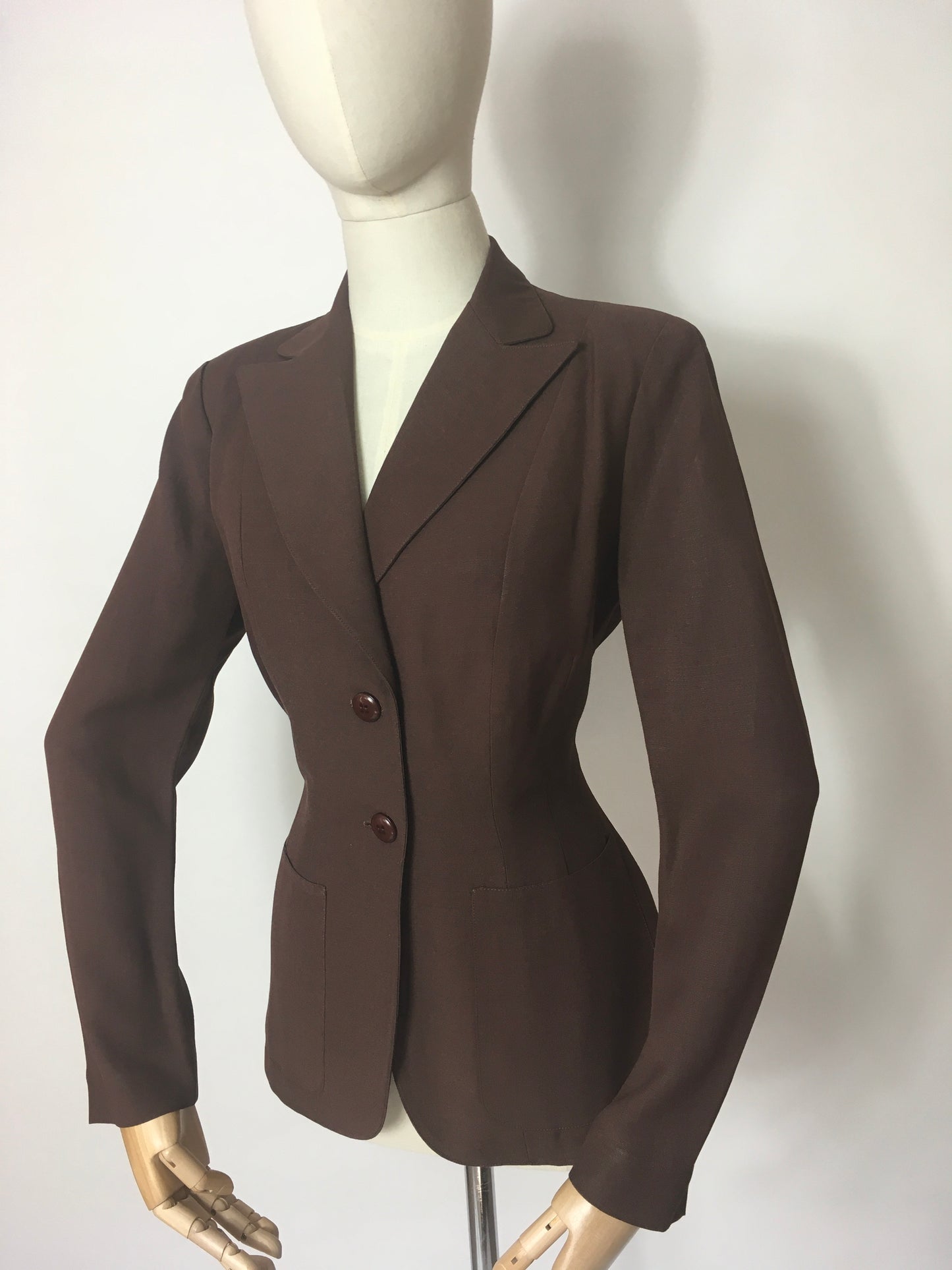Original 1940’s Summer Jacket in Brown - ‘ Sacony Palm Beach ‘ Label