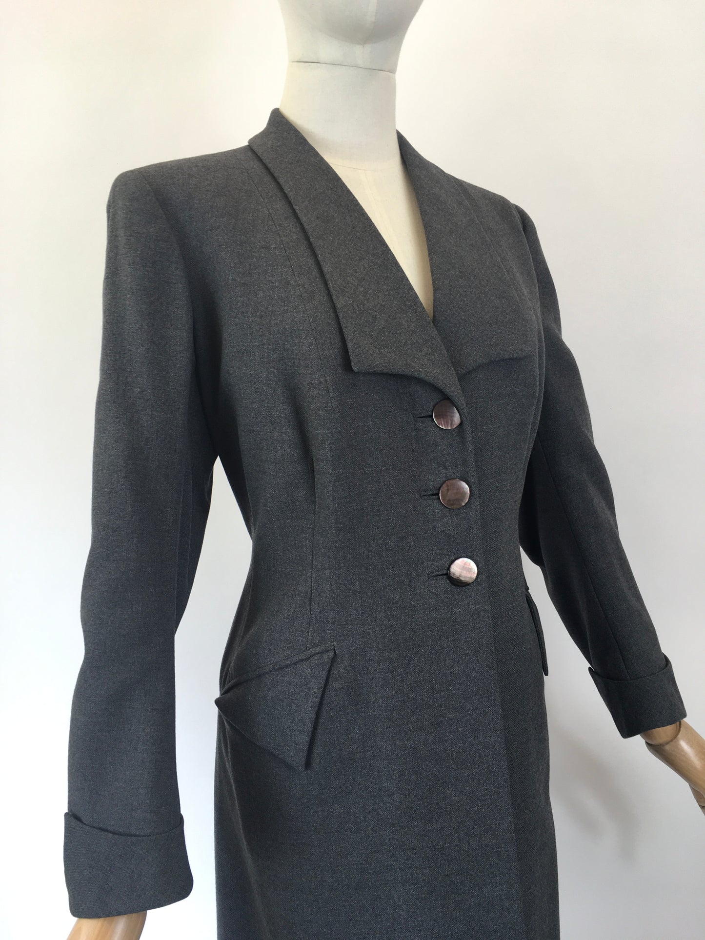 Original 1930’s Tailored Spring Weight Coat - In Grey