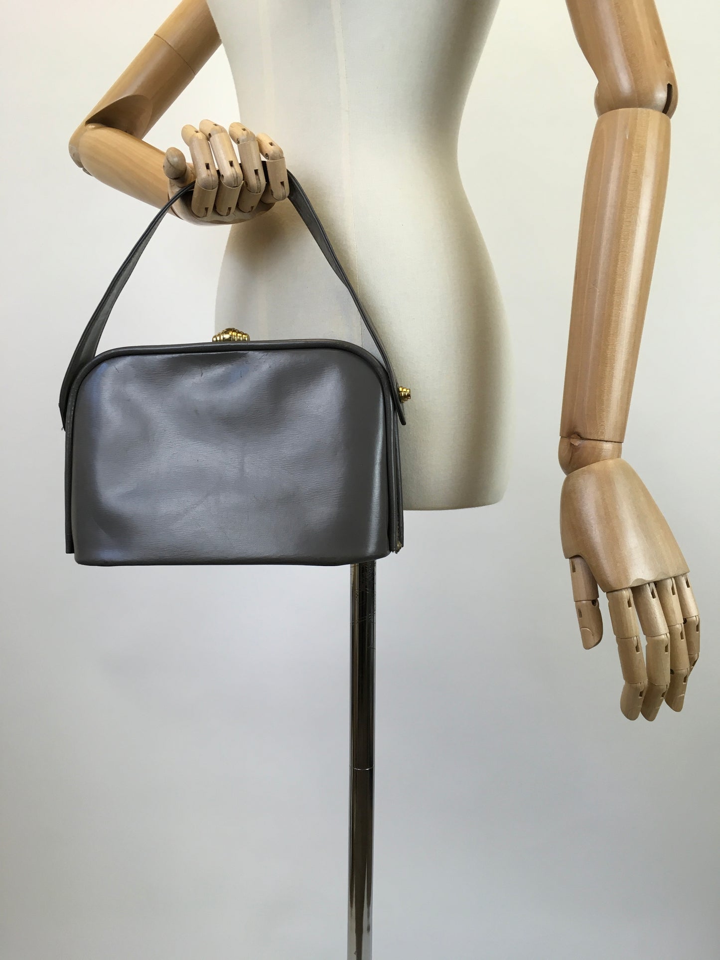 Original Late 1940's / Early 1950's Darling Handbag - In Powdered Grey