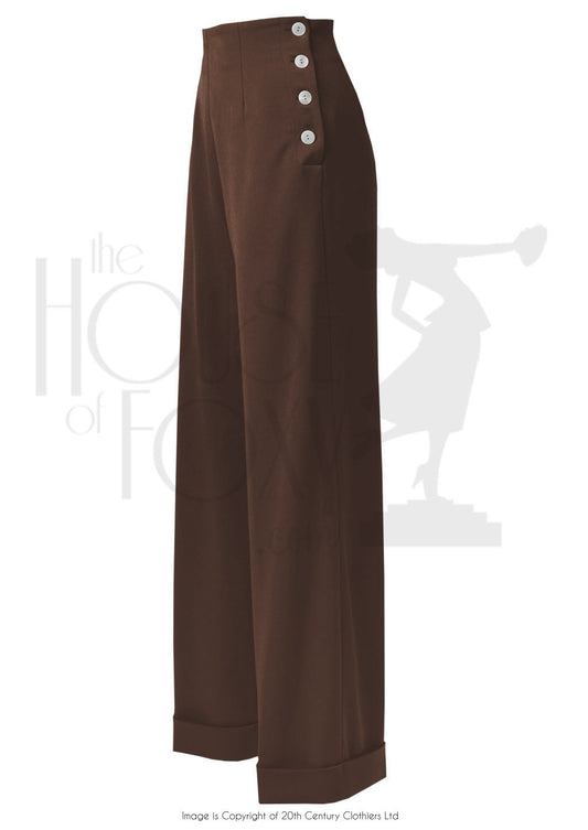 House of Foxy 1940’s Swing Pants in Brown