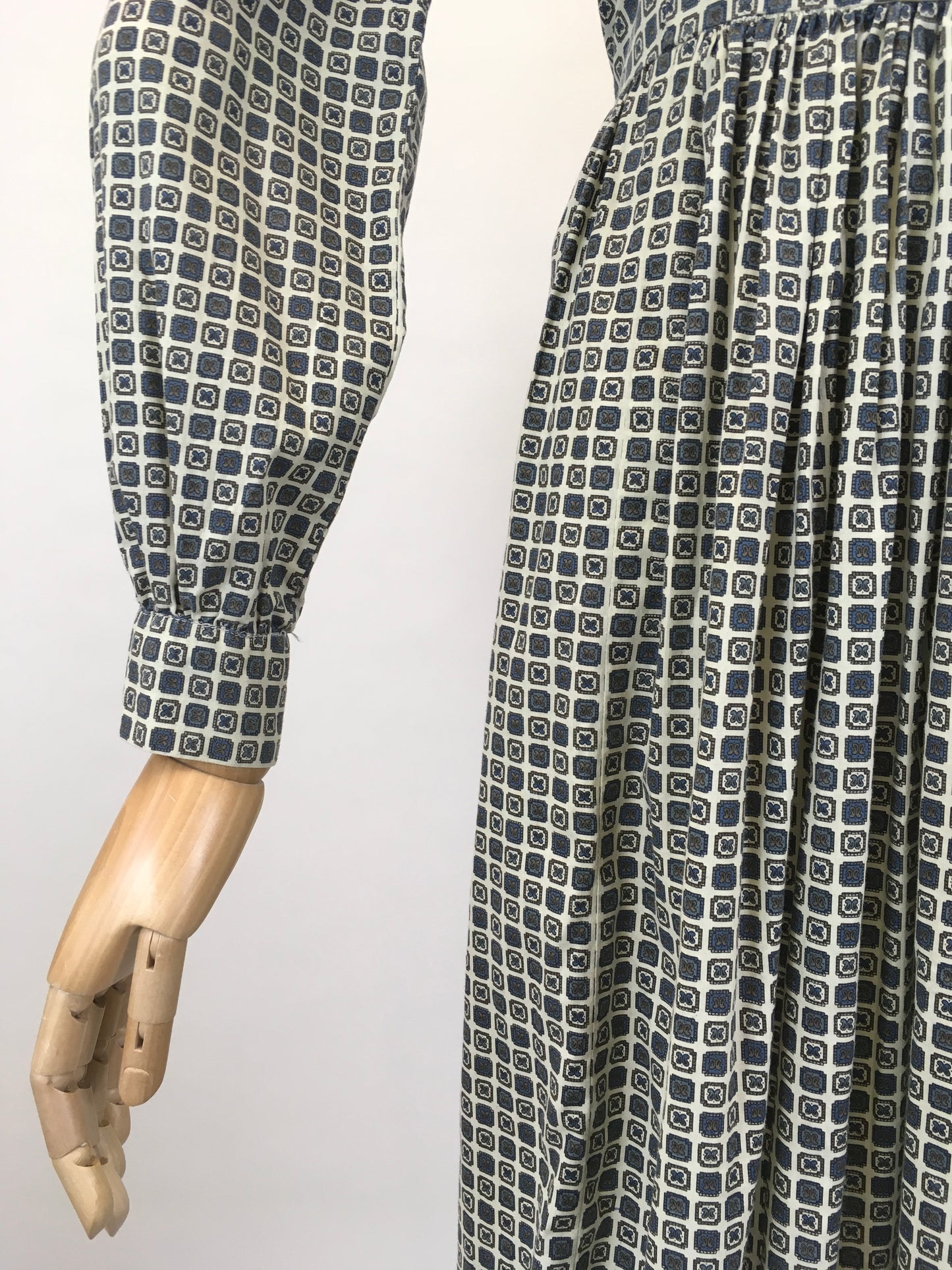 Original 1950’s Fabulous ShirtWaister Dress - In A Geometric Print Cotton