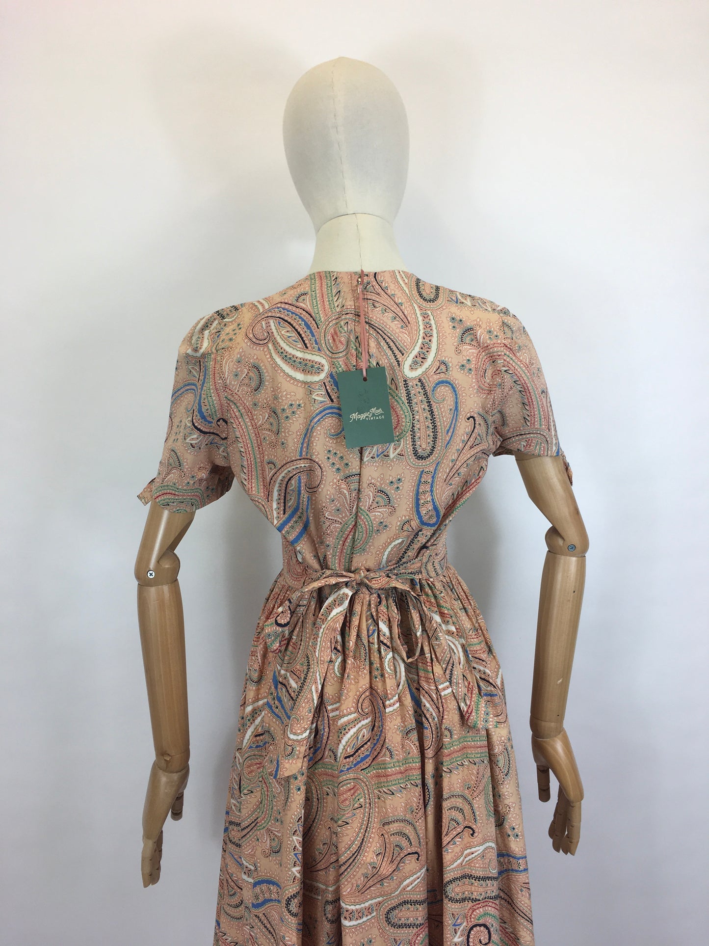Original 1940’s Darling Day Dress - In A Very Pretty Paisley Print Cotton