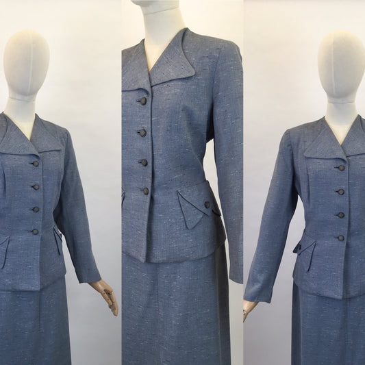 Original 1950s Atomic Fleck 2pc Suit - In a Lovely Powdered Blue