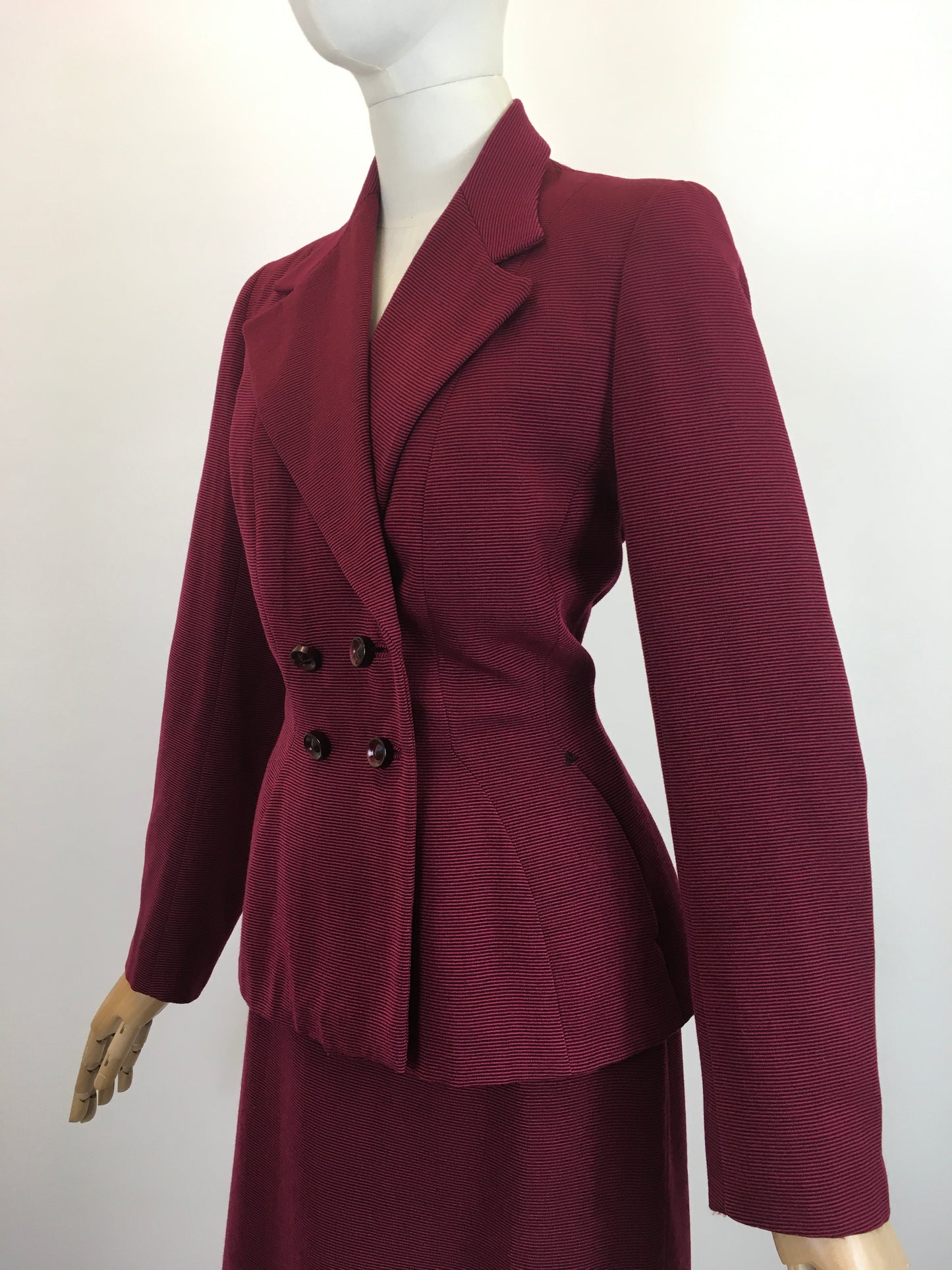 Original 1940's Darling 2pc Suit - In A Deep Berry Wine