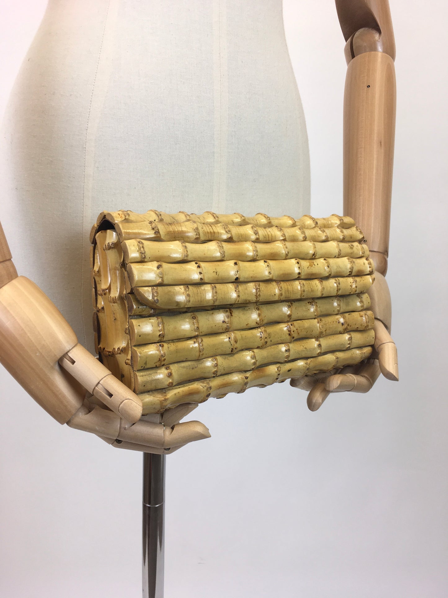 Original 1950's Stunning Bamboo Clutch Handbag - With a Lovely Patina