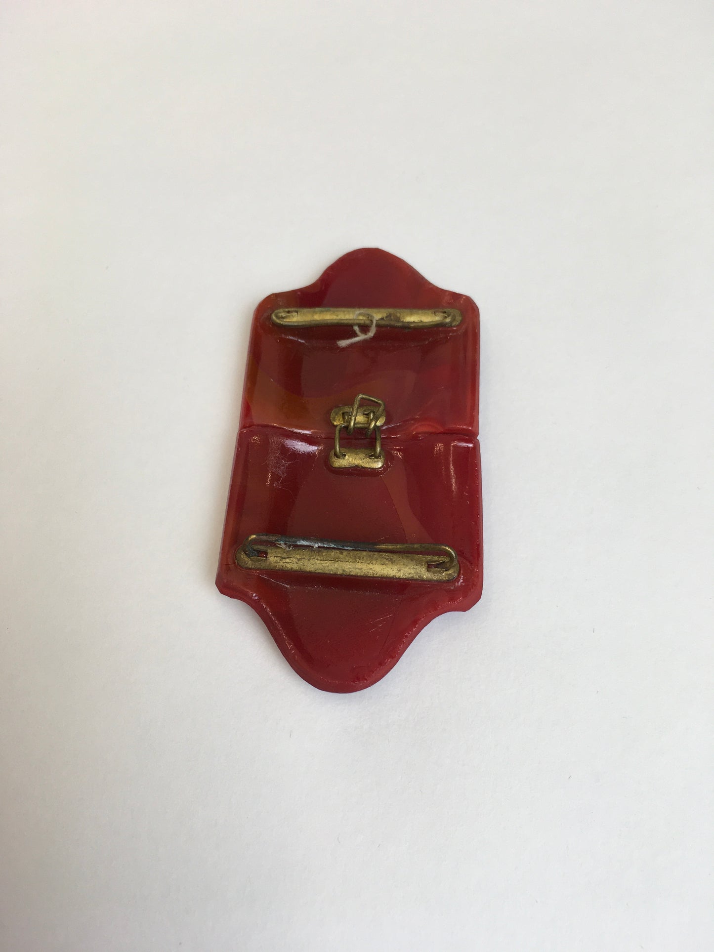 Original 1930’s Art Deco Red Glass Buckle - With Fabulous Detailing