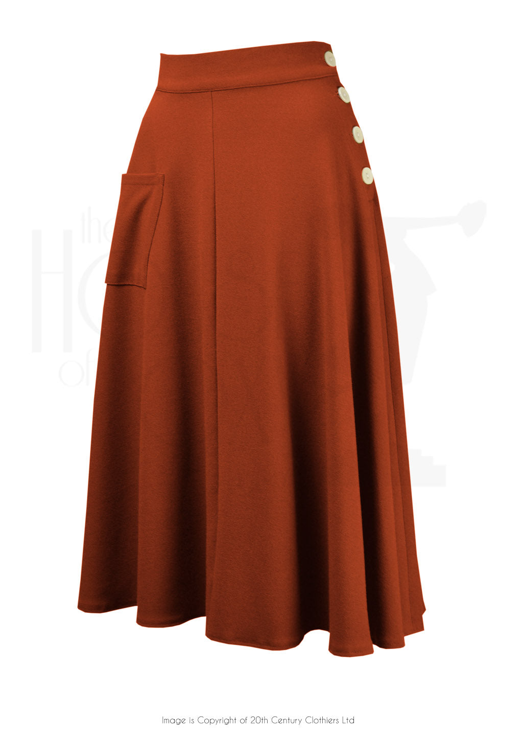 House of Foxy 1940’s Whirlaway Skirt in Rust