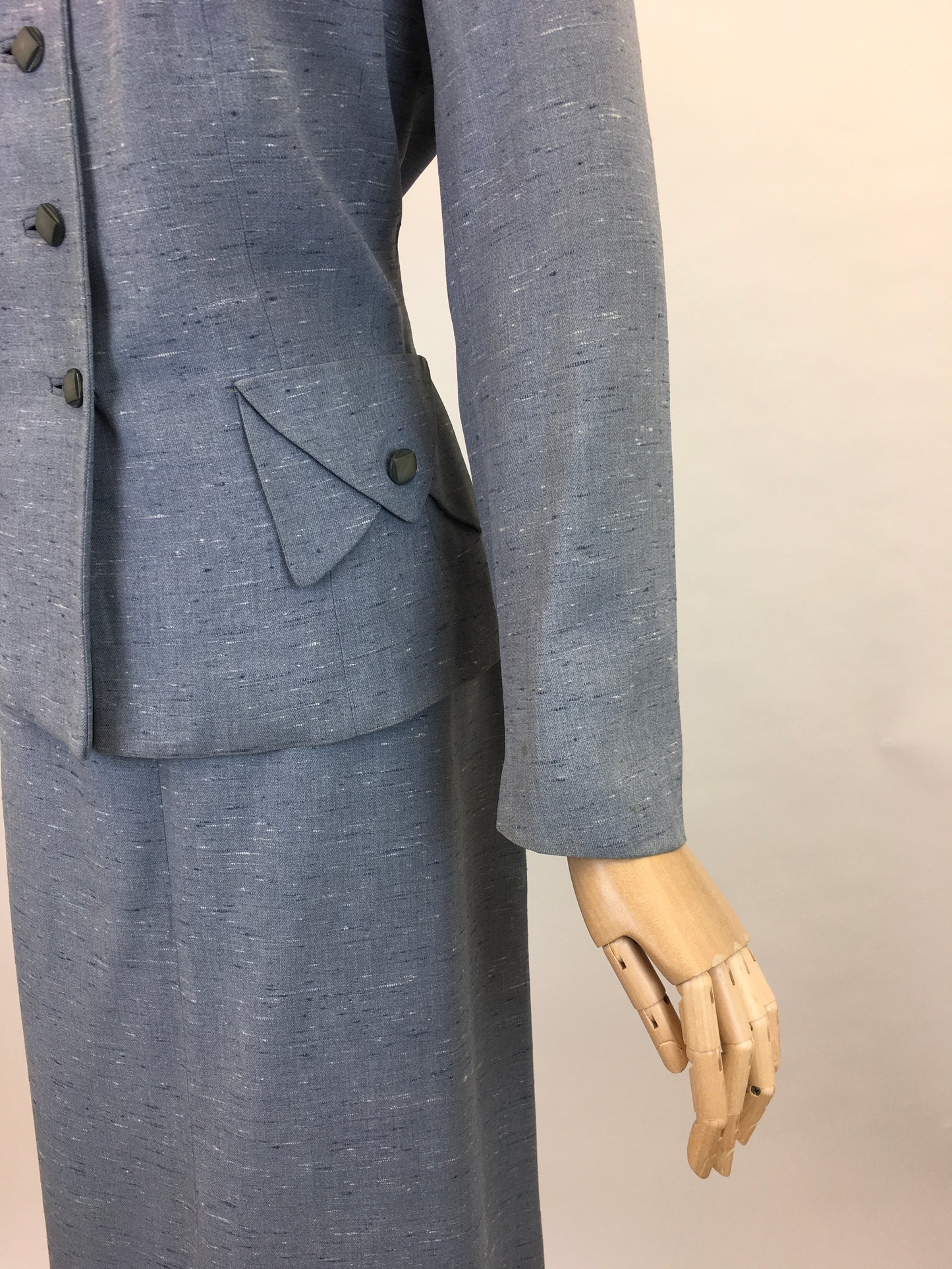 Original 1950s Atomic Fleck 2pc Suit - In a Lovely Powdered Blue