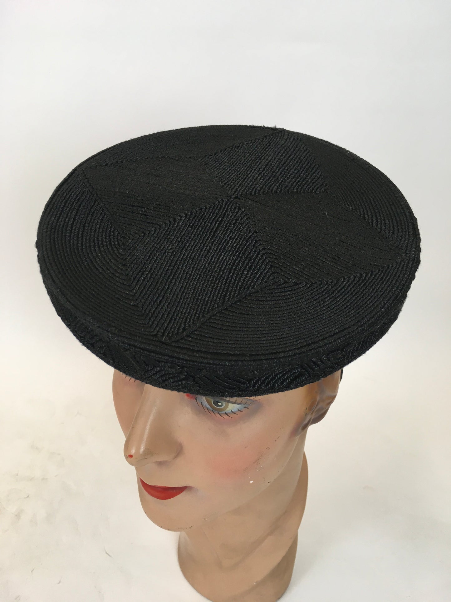 Original Sublime 1940's American Corde Tilt Hat - In Inky Black