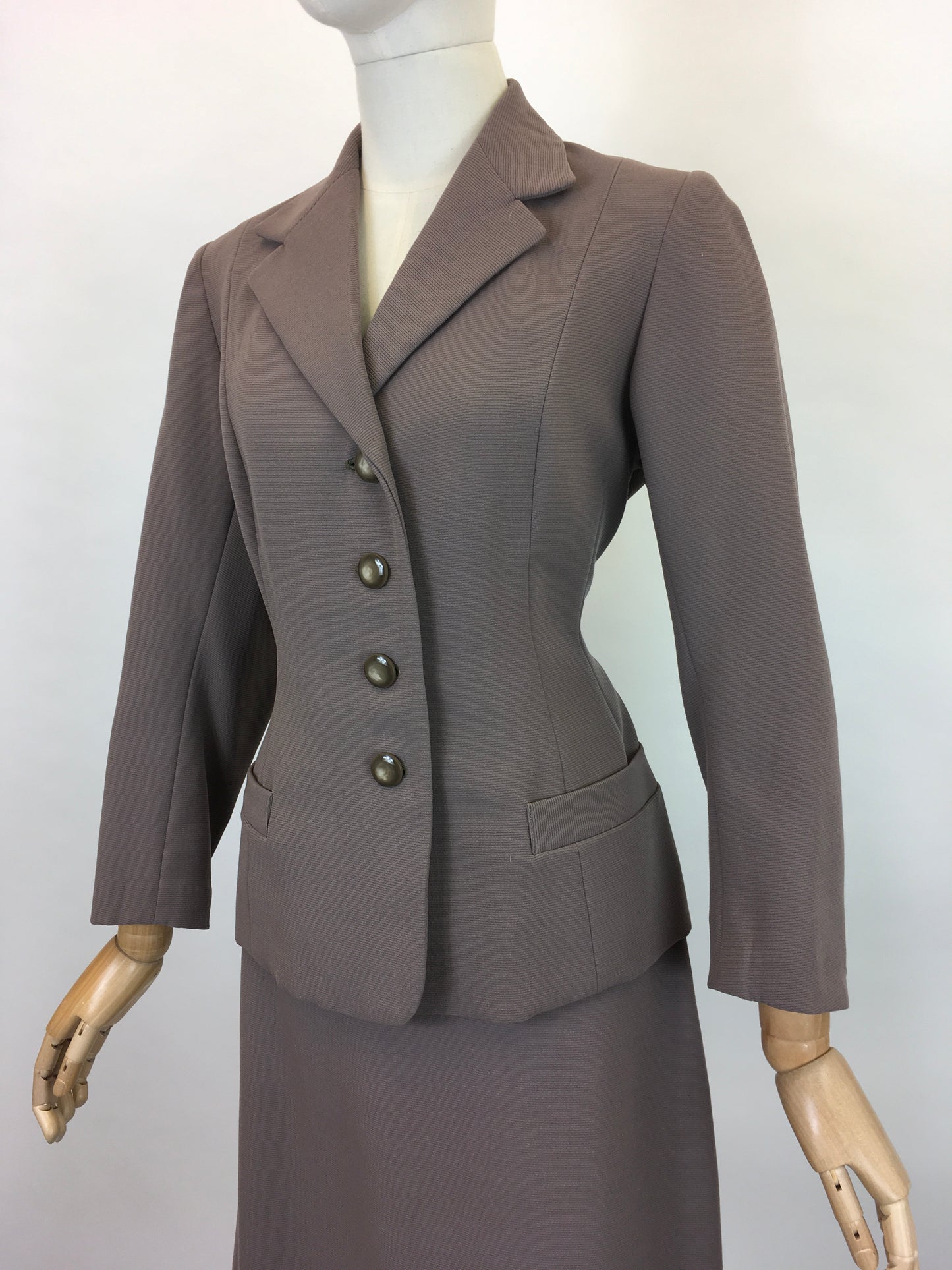 Original 1950’s Beautiful 2 pc Suit - In A Muted Mink Colour