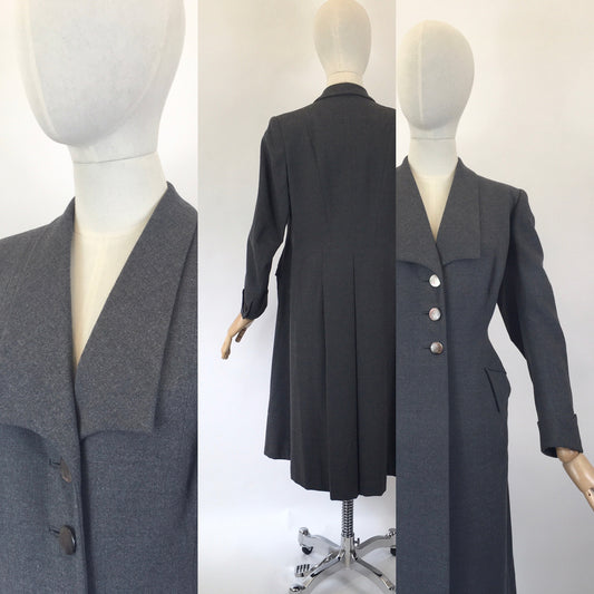 Original 1930’s Tailored Spring Weight Coat - In Grey