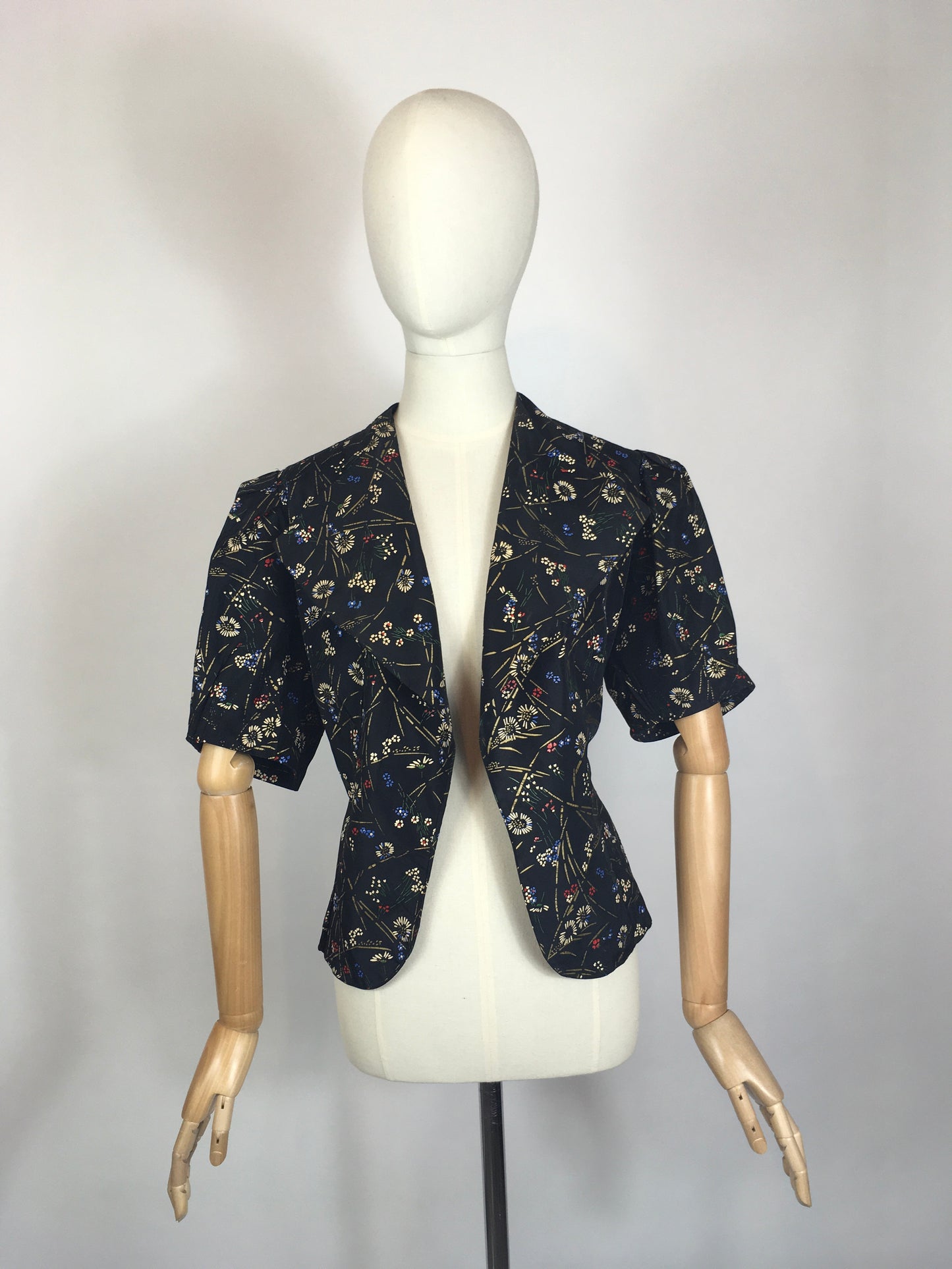 Original 1930’s Exquisite Handpainted Floral Jacket - British Made by ‘ Bermella’ Label