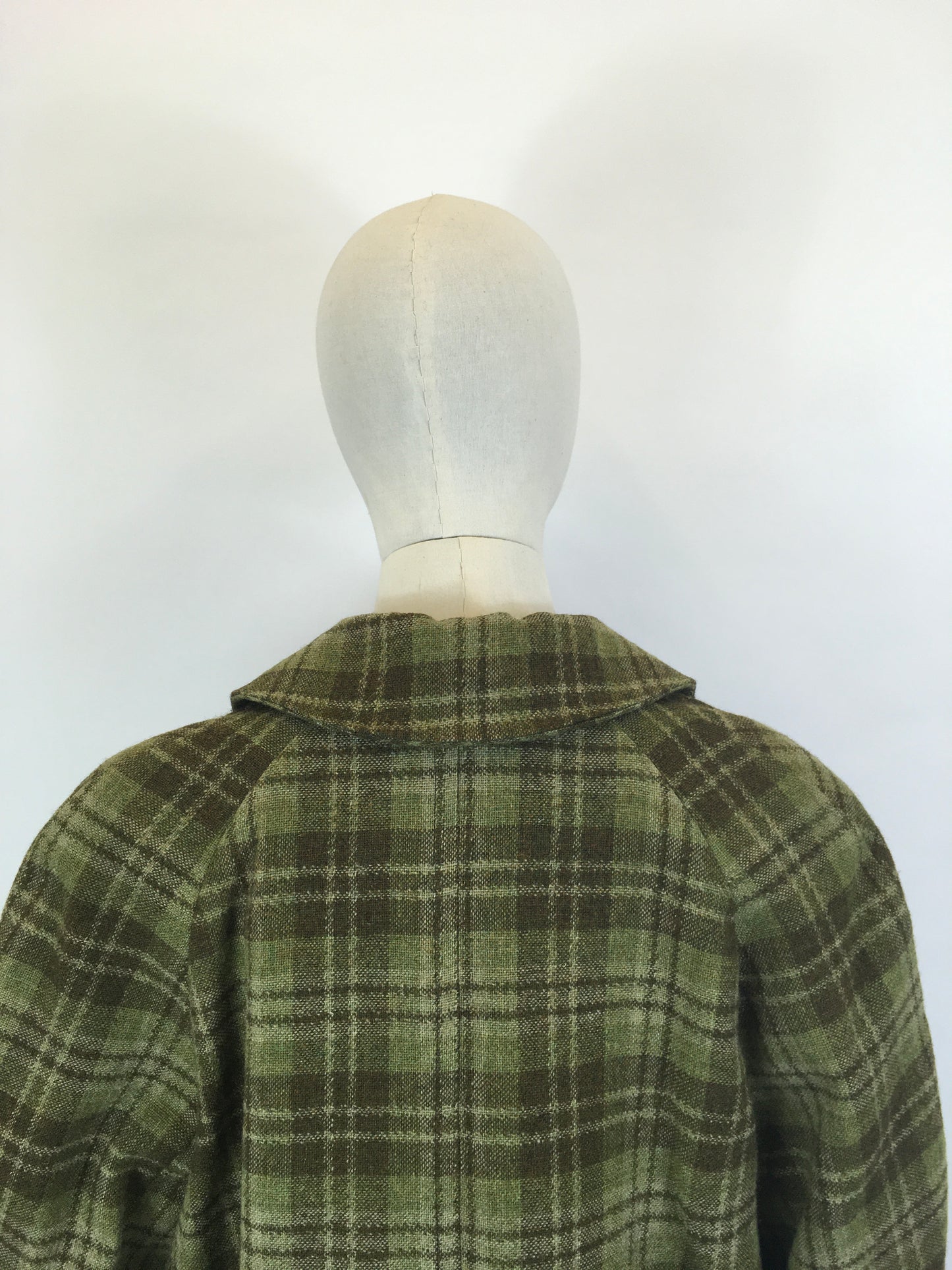 Original 1950’s FABULOUS Green Check Jacket/ Coat  - Classic 50’s Styling & Great Pockets