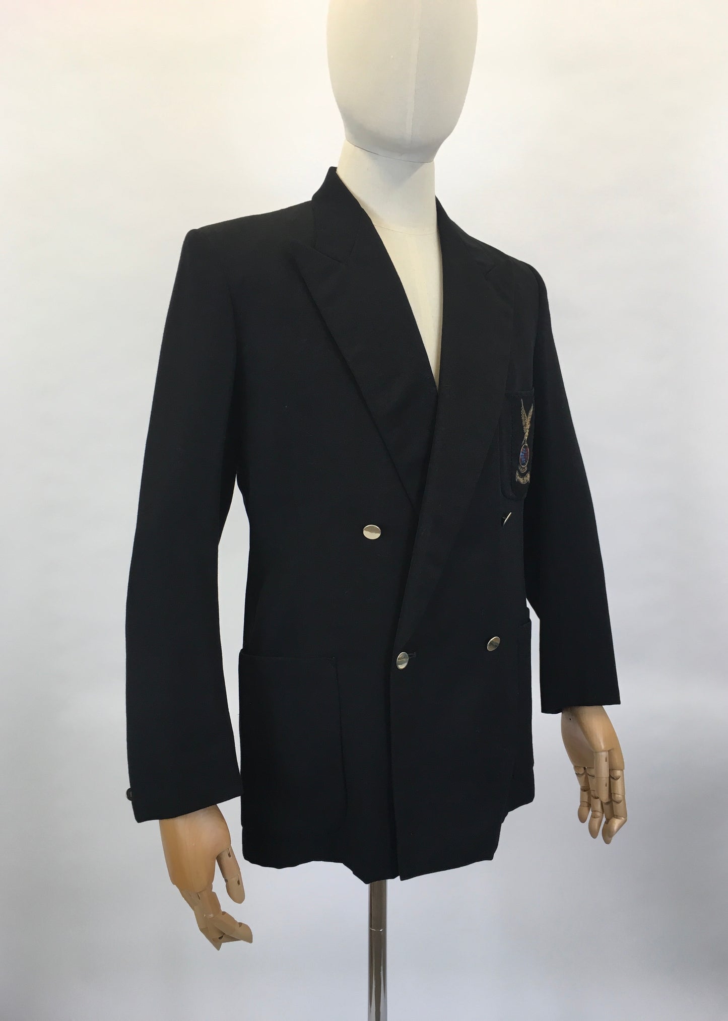 Original Gents Black Jacket by ‘ CWS Society Wear ‘ - Double Breasted with Strong Collar Lapels