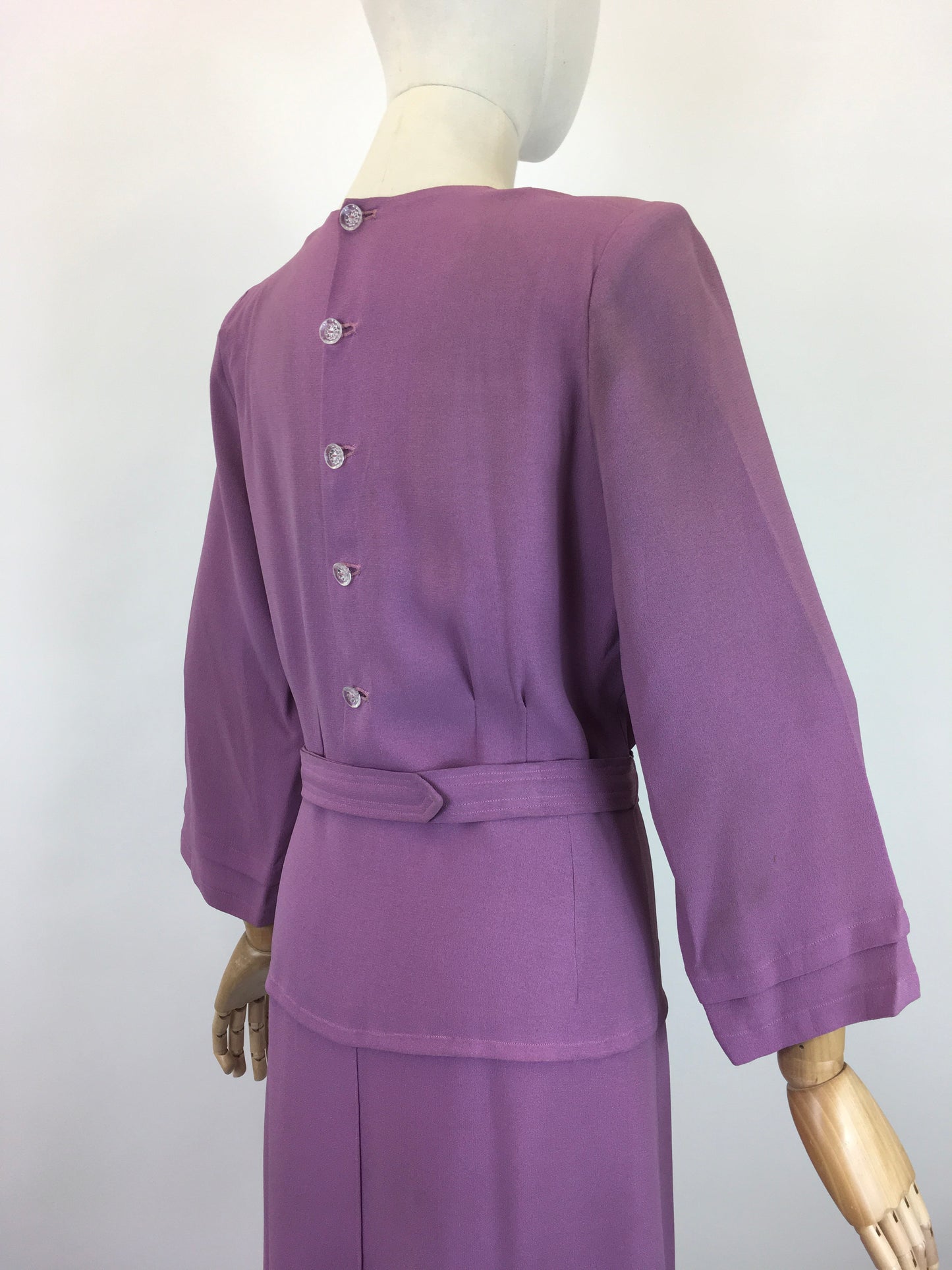 Original 1930’s Stunning Crepe Dress - In a Powdered Lilac