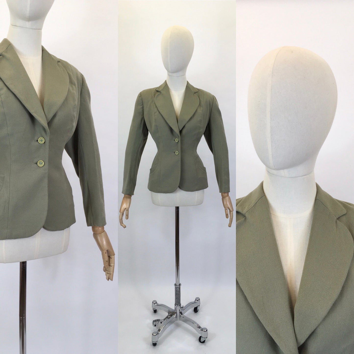 Original late 1940’s early 1950’s Fitted Jacket - In A Lovely Sage Green