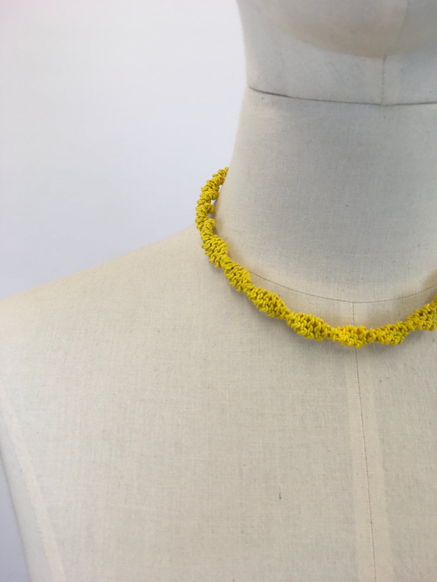 Original 1940’s Scoobie Necklace From Telephone Cord - In Sunshine Yellow