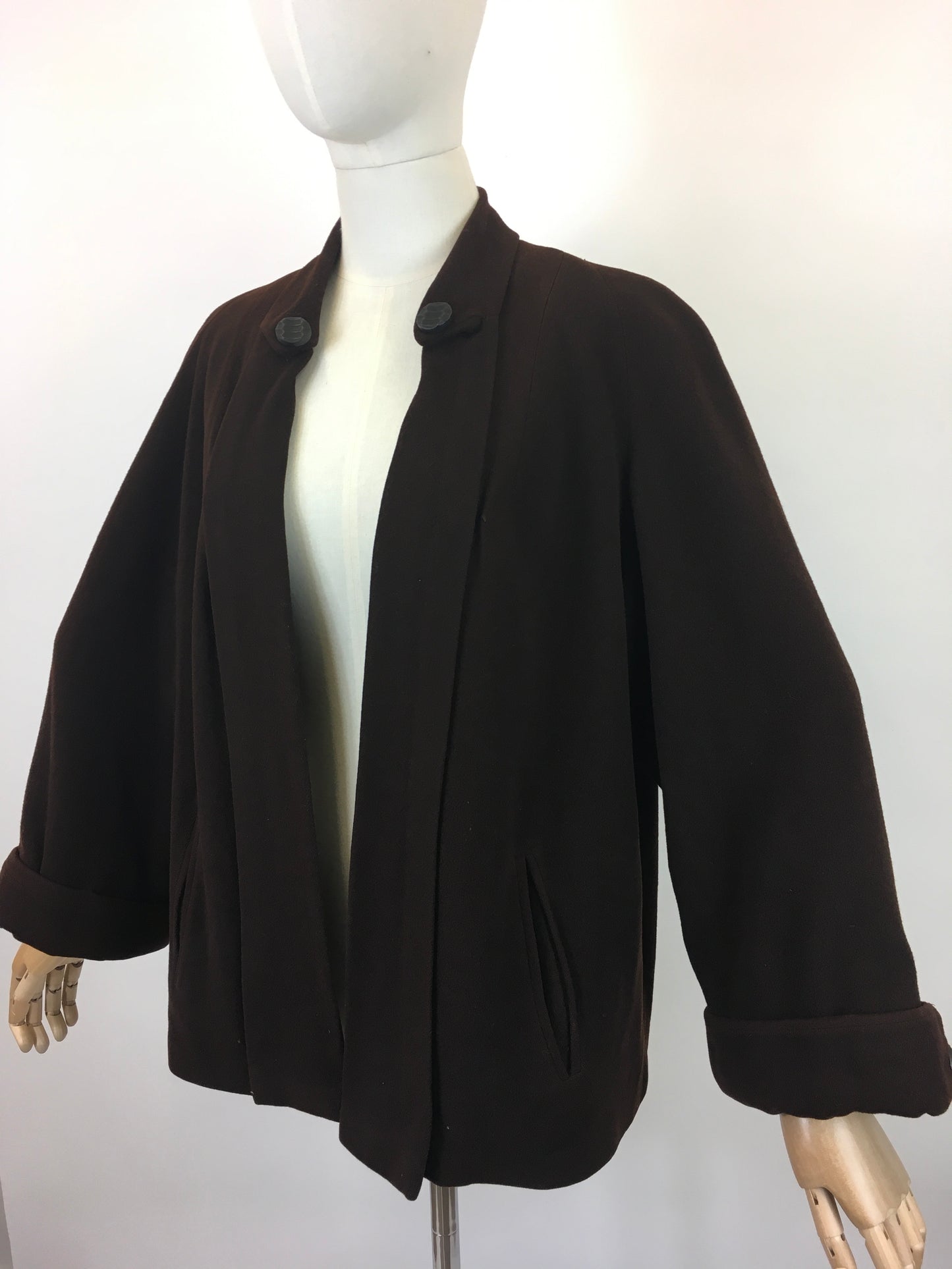 Original 1940’s Fabulous Swing Jacket - In A Warm Chocolate Brown