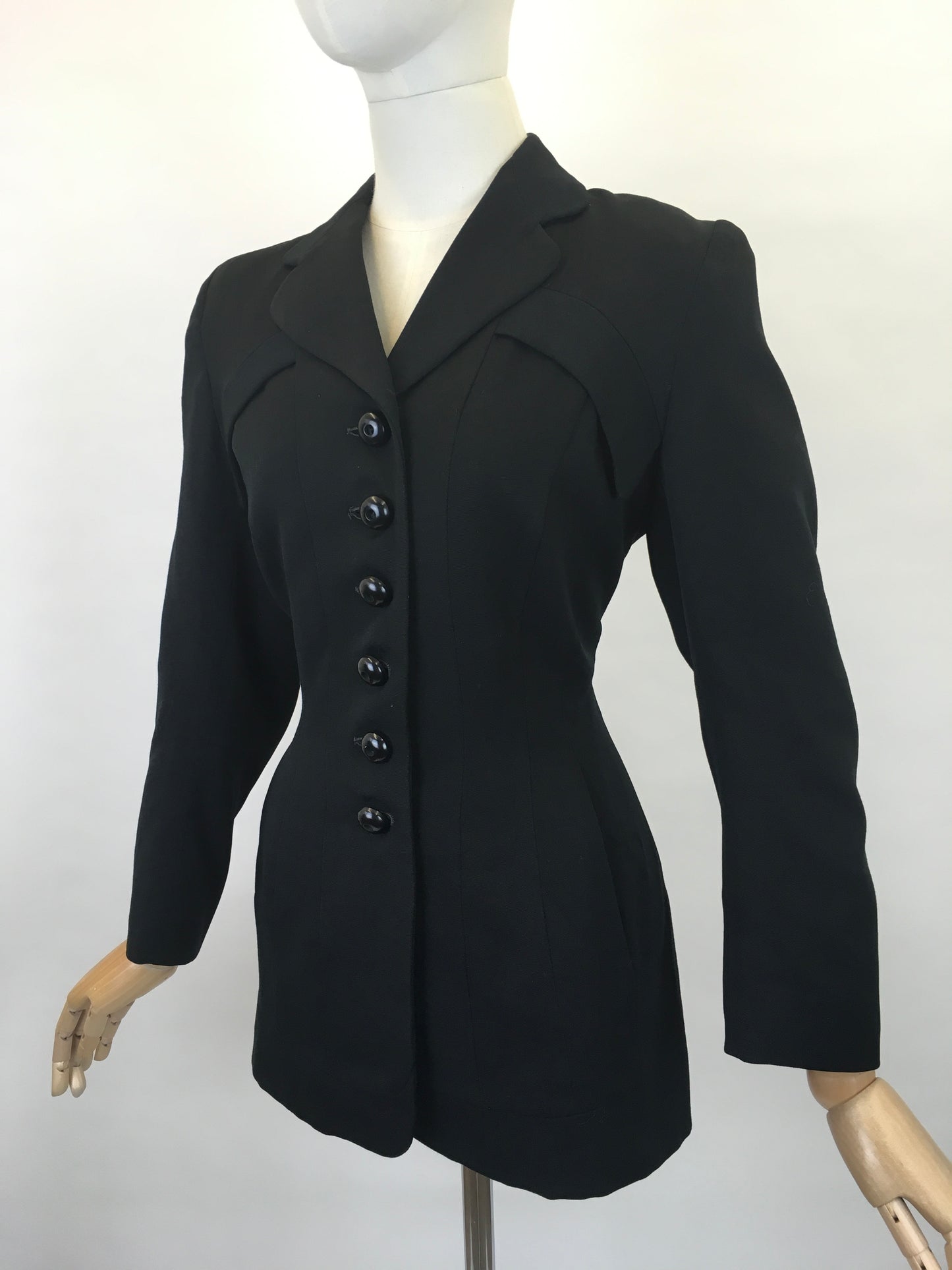 Original 1940s Black Longline Jacket - With a ‘ Vogue Original ‘ Label