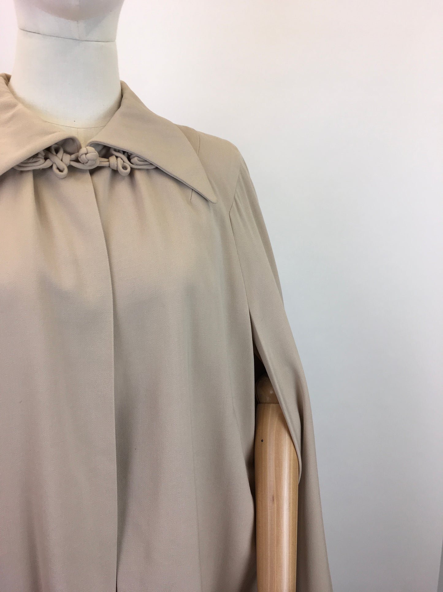 Original 1940's Sensational Gaberdine Cape - In A Soft Beige