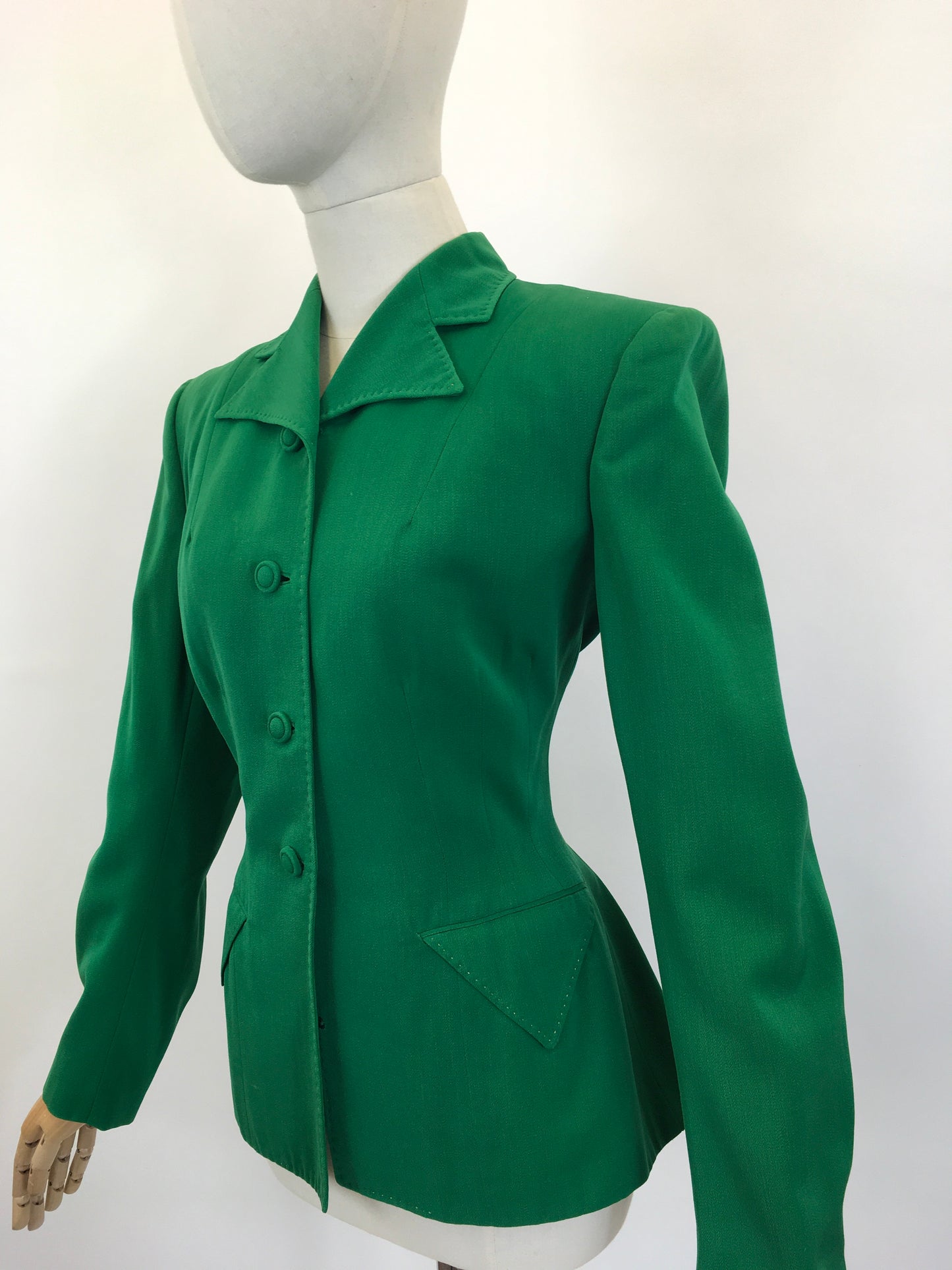 Original 1940's Longline Jacket in Green - By American Label ' Tailorbrooke'