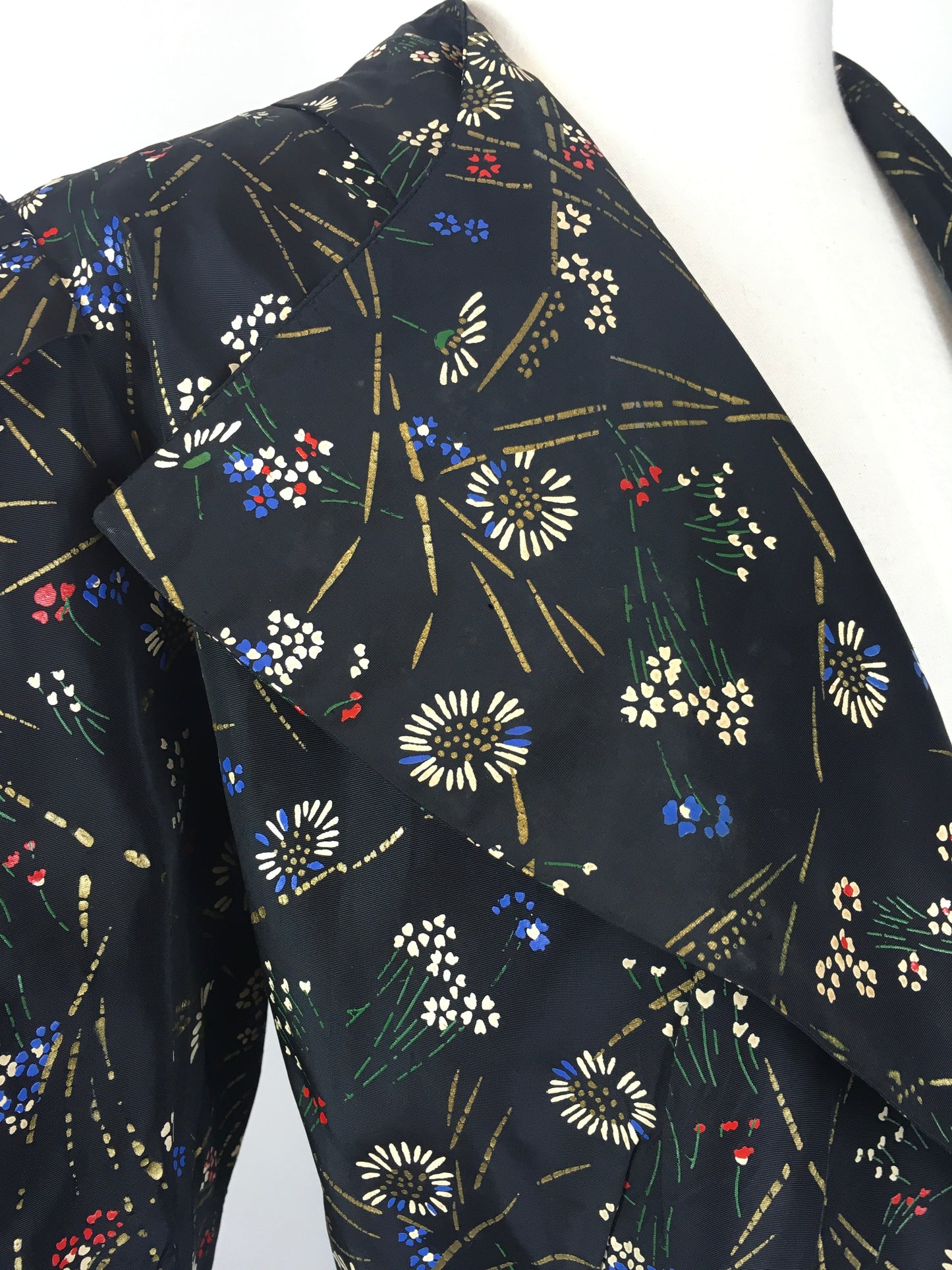 Original 1930’s Exquisite Handpainted Floral Jacket - British Made by ‘ Bermella’ Label