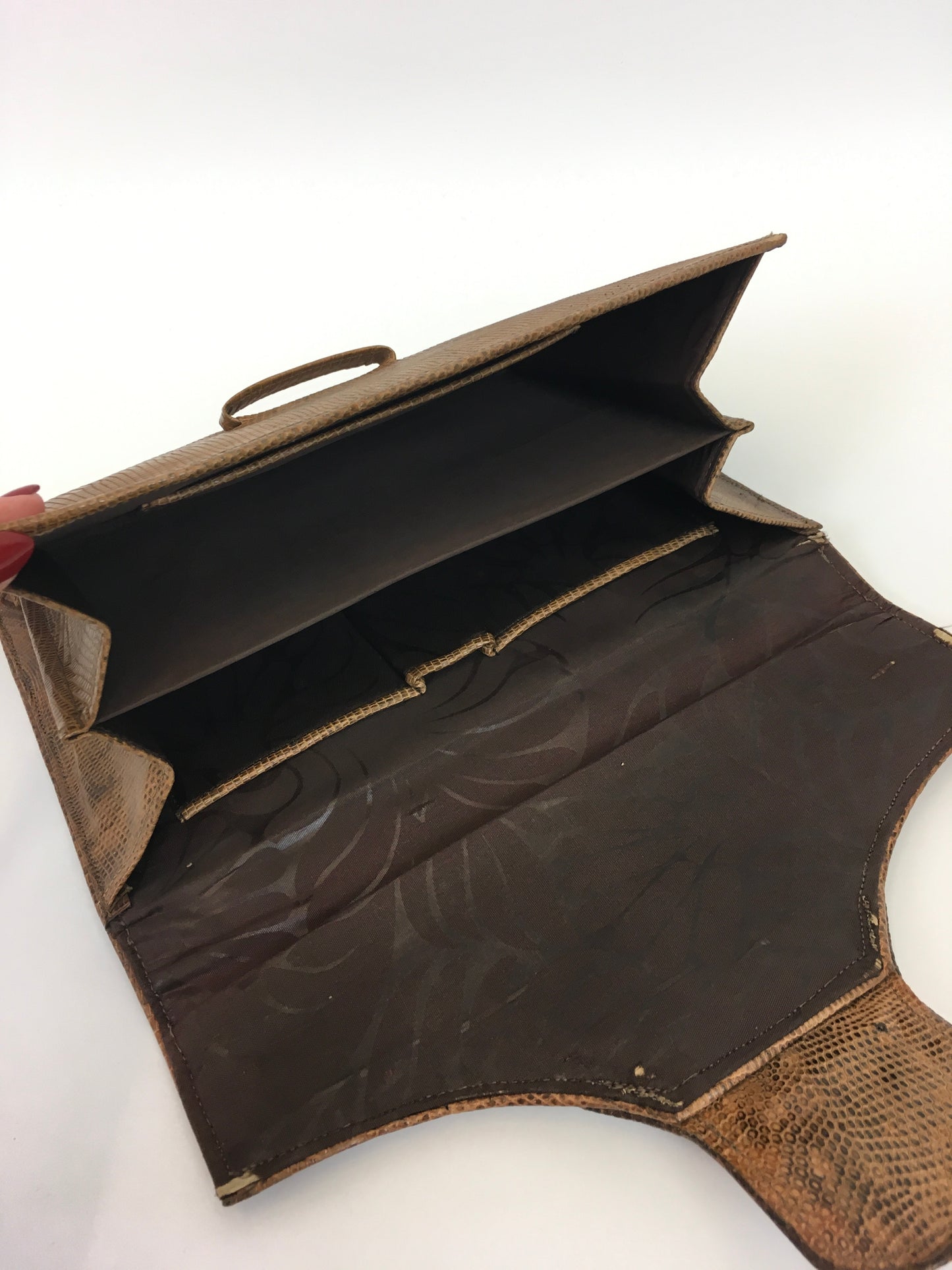 Original 1930’s Skin Envelope Clutch Handbag - With A Lovely Interior and Strong Clasp