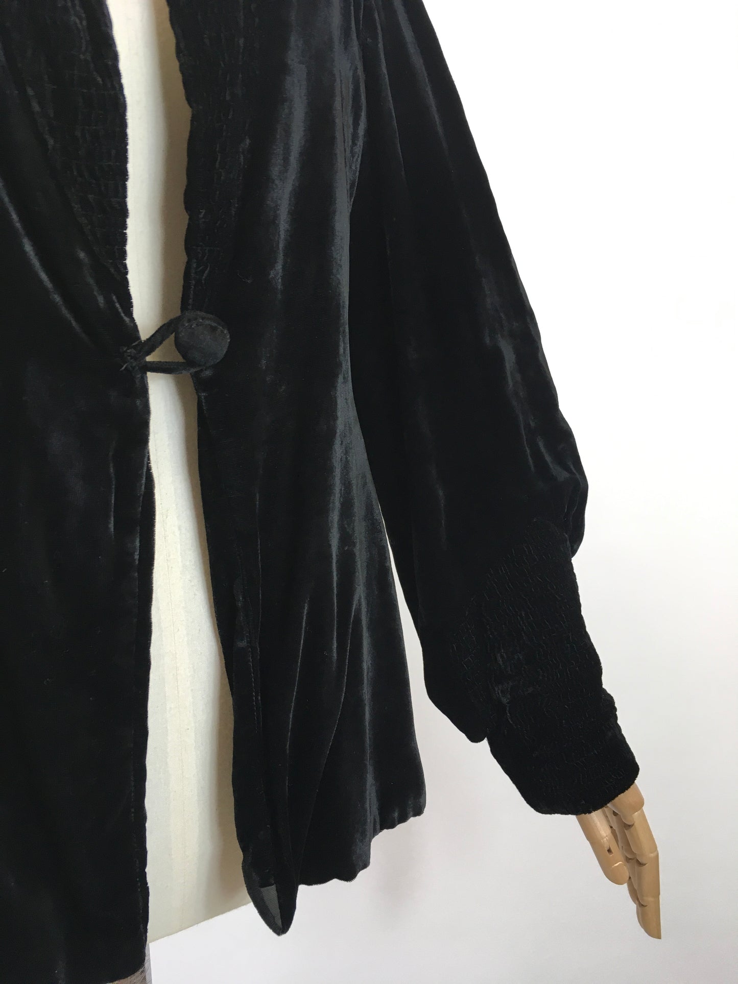 Original 1920's / 1930's Exquisite Evening Jacket - In Black Silk Velvet With Stunning Details
