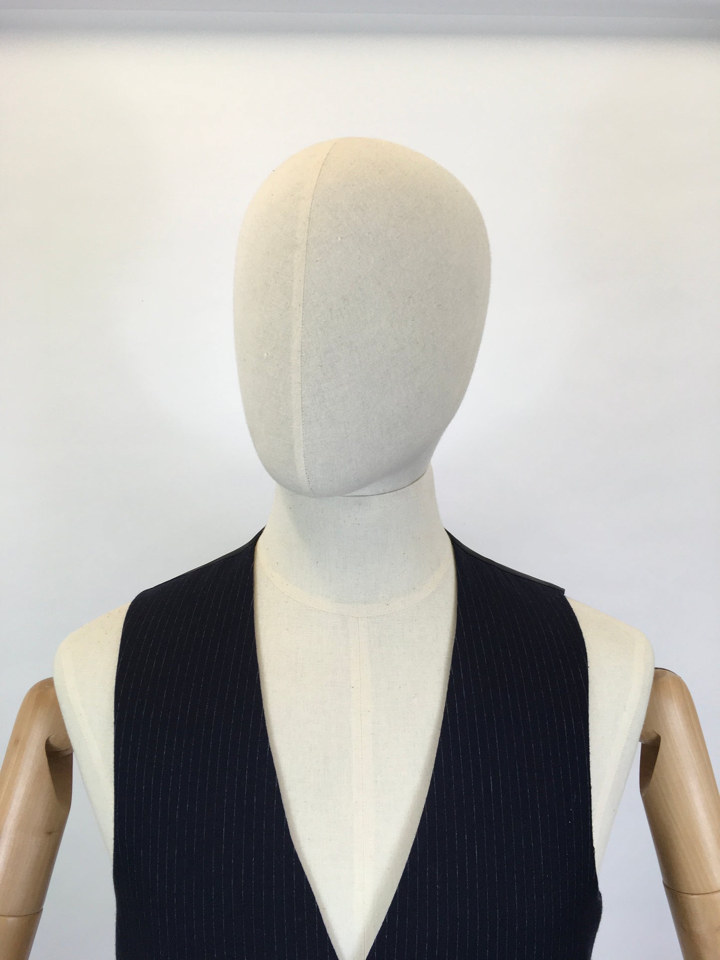 RESERVED DO NOT BUY - Original Gents Pinstripe Wool Waistcoat - With Button Front, Pockets & Backstrap Fastening