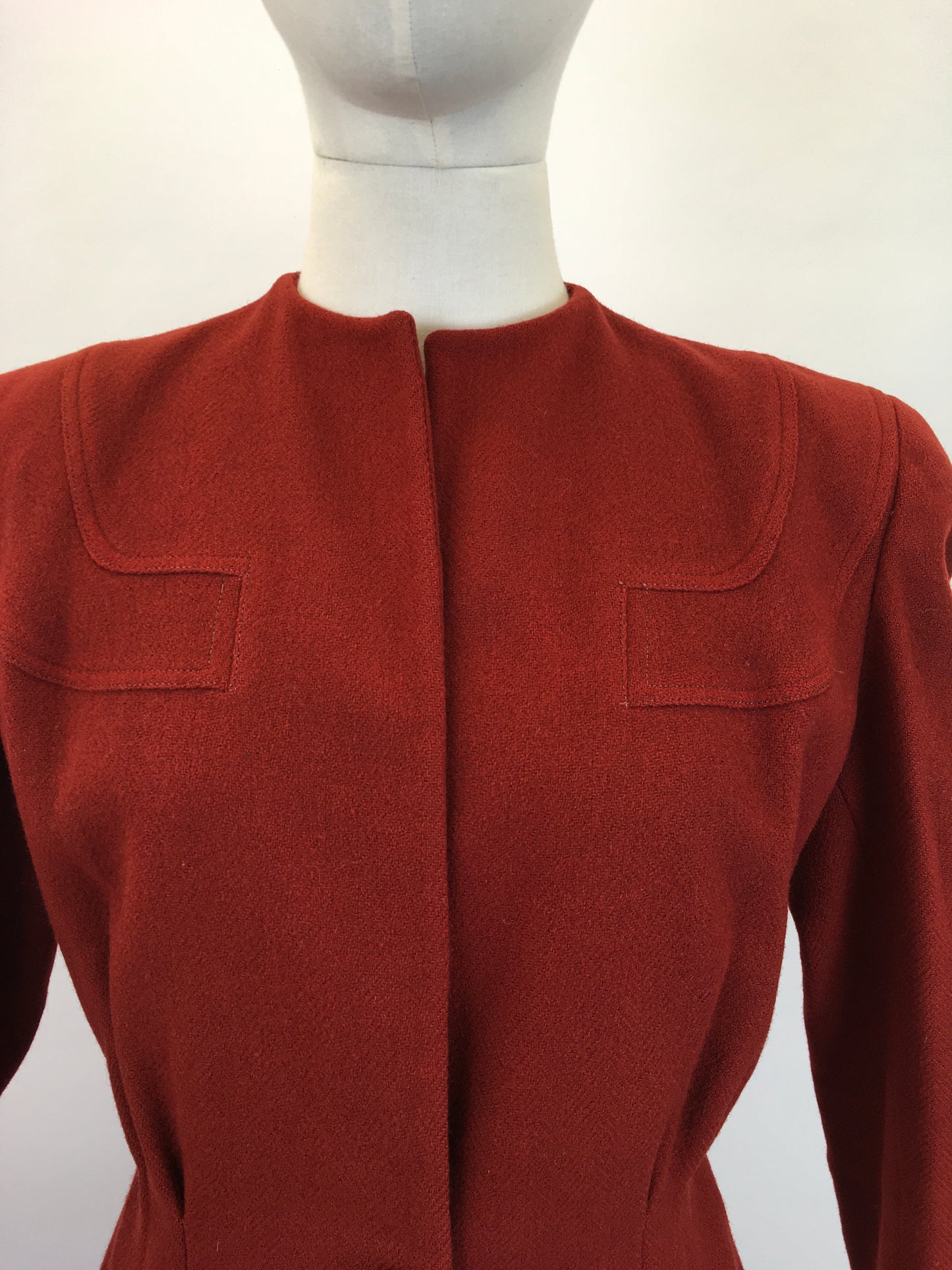 Original 1940's Sensational American Wool 2pc Suit - In A Warm Rust