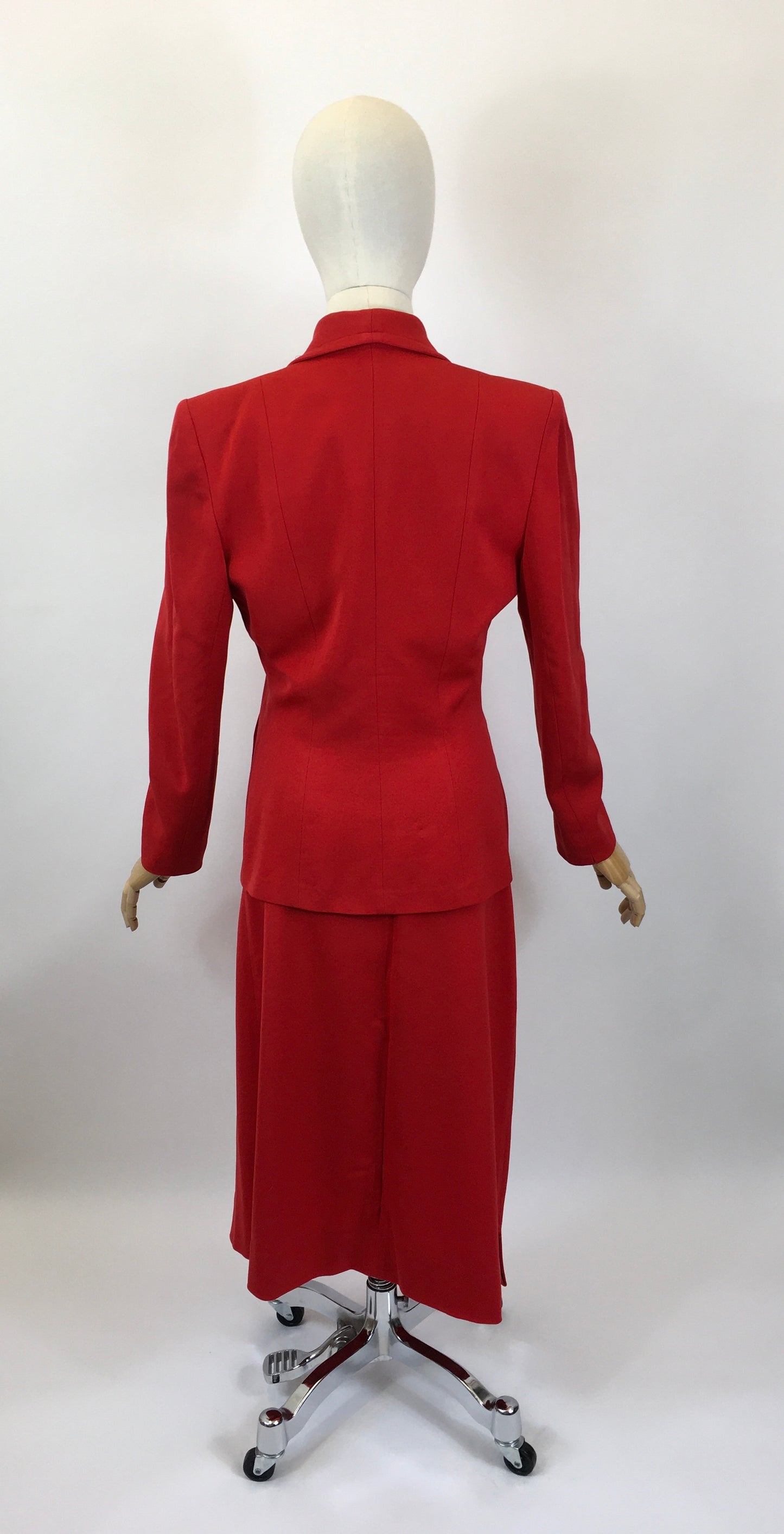 Original 1940's As Is Sublime 2 pc Suit - In Tomato Red