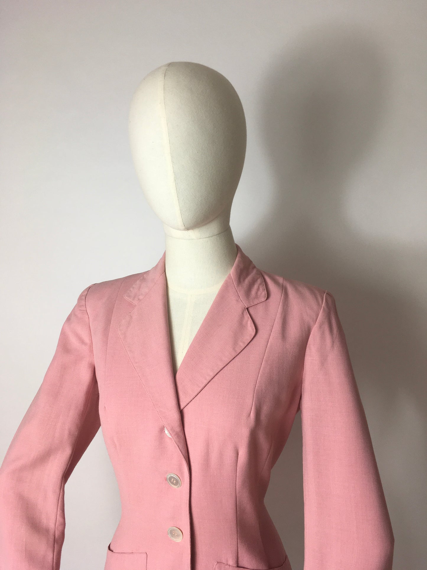 Original 1940’s Lightweight Summer Jacket In Blush - ‘ Sacony Palm Beach’ Label