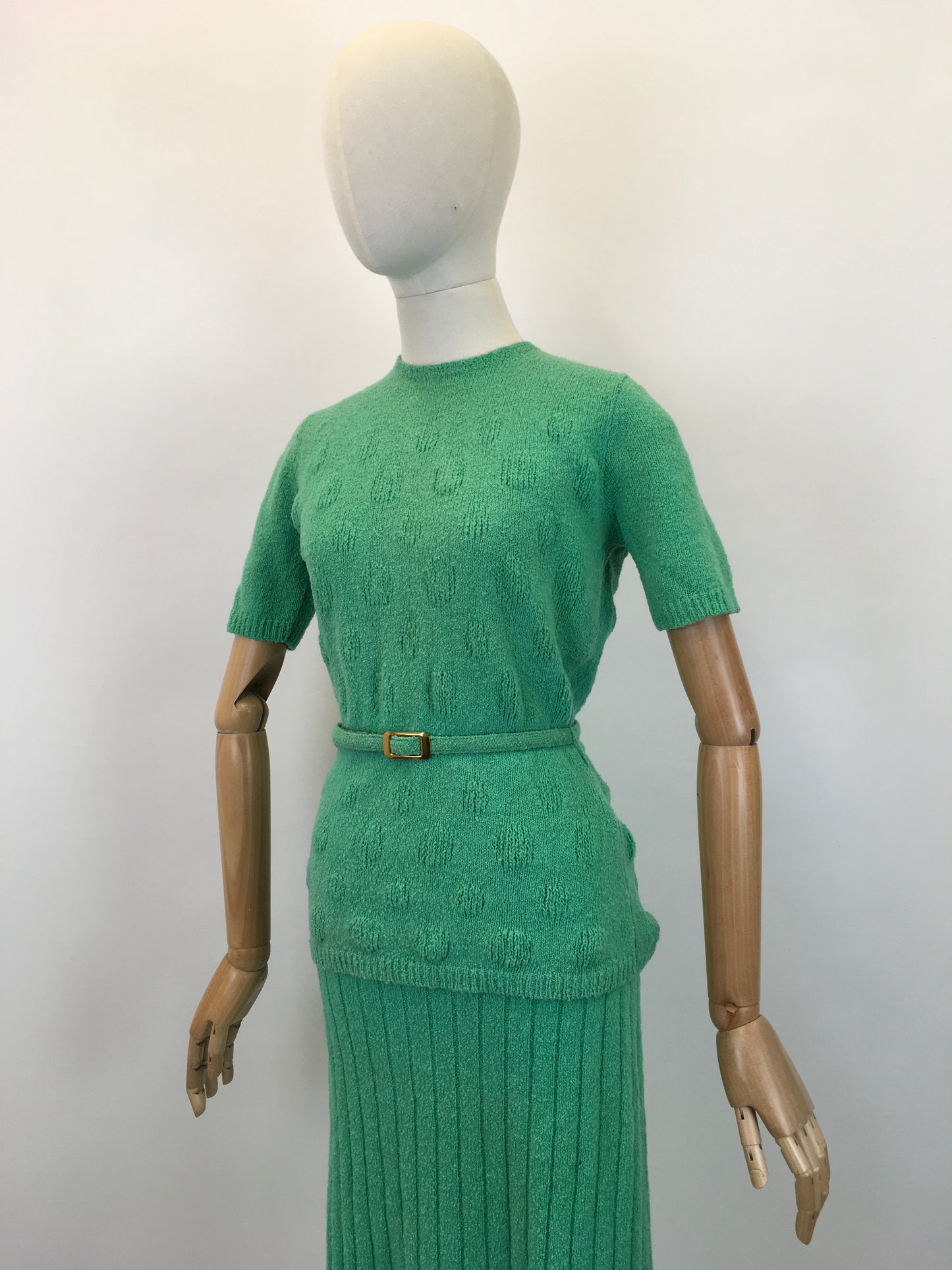 Original 1950's Darling 3 pc Knit Set by ' Roos Bros Sportswear' - In Mint Green