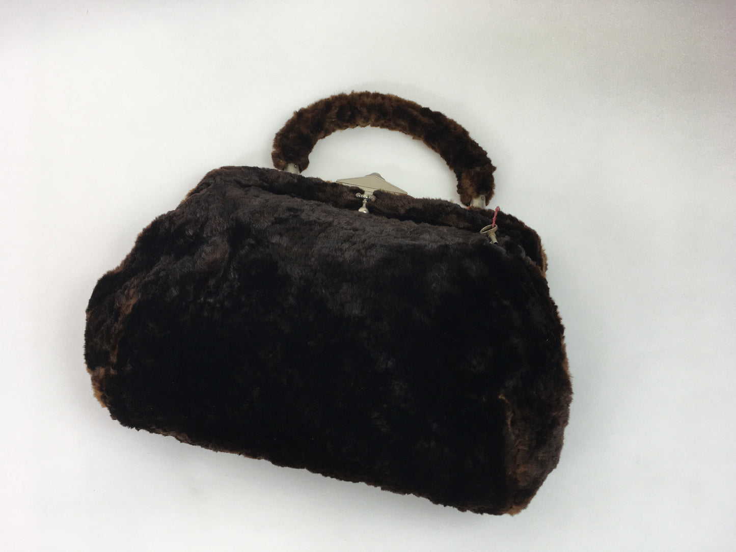 Original late 1920’s early 1930’s Moleskin Handbag and Muff - With A Fabulous Lock and Original Key