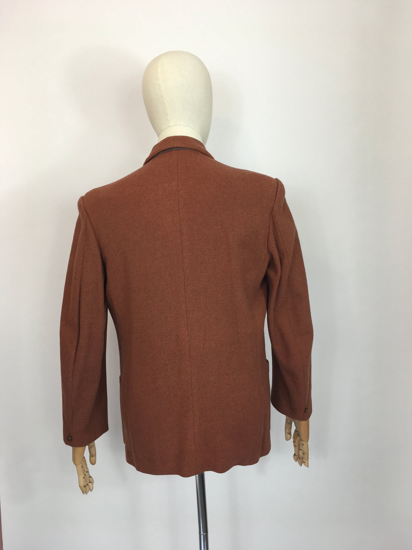 Original 1940’s Single Breasted Gents Jacket - In A Classic Period Rust Wool