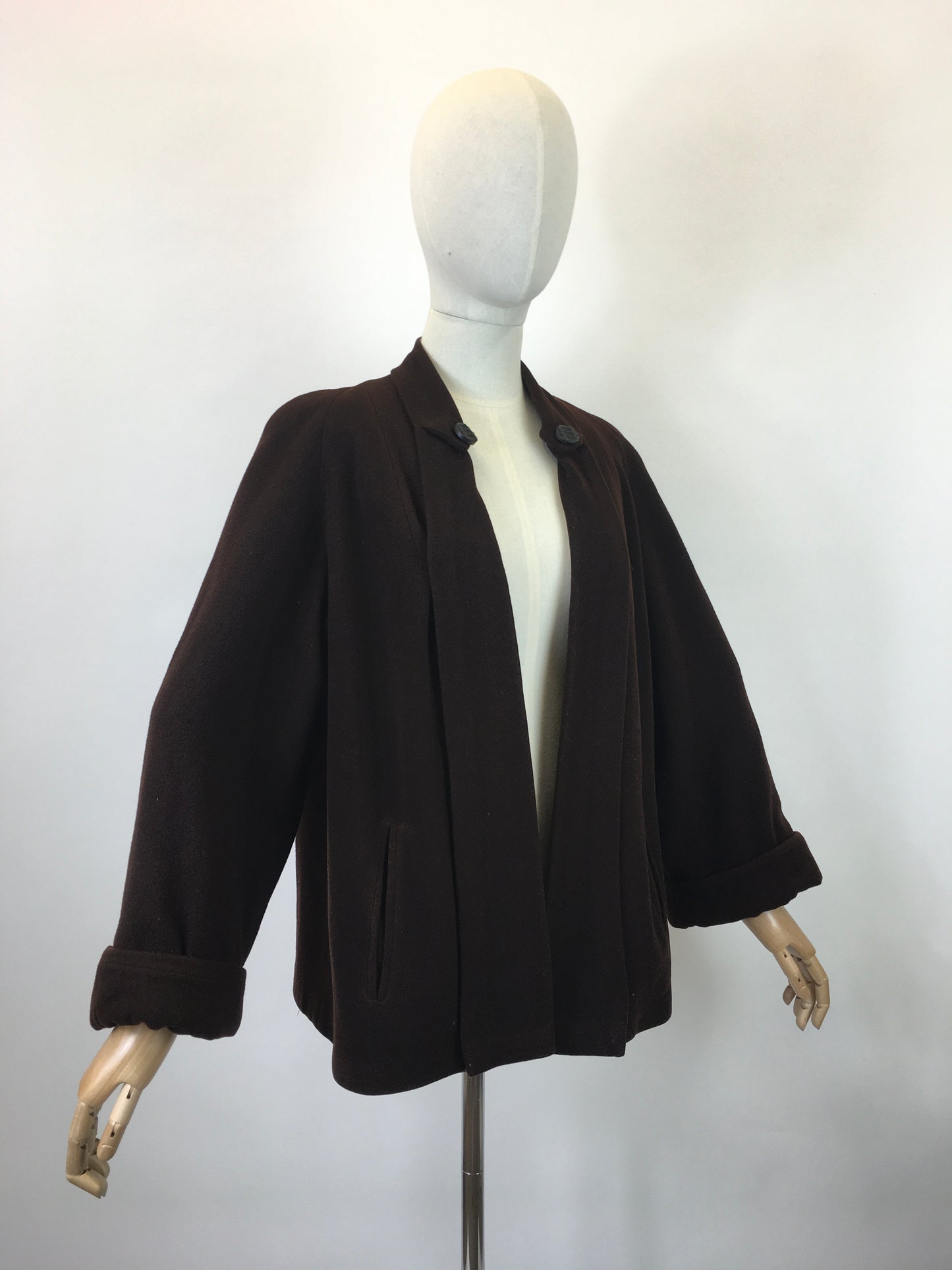 Original 1940’s Fabulous Swing Jacket - In A Warm Chocolate Brown