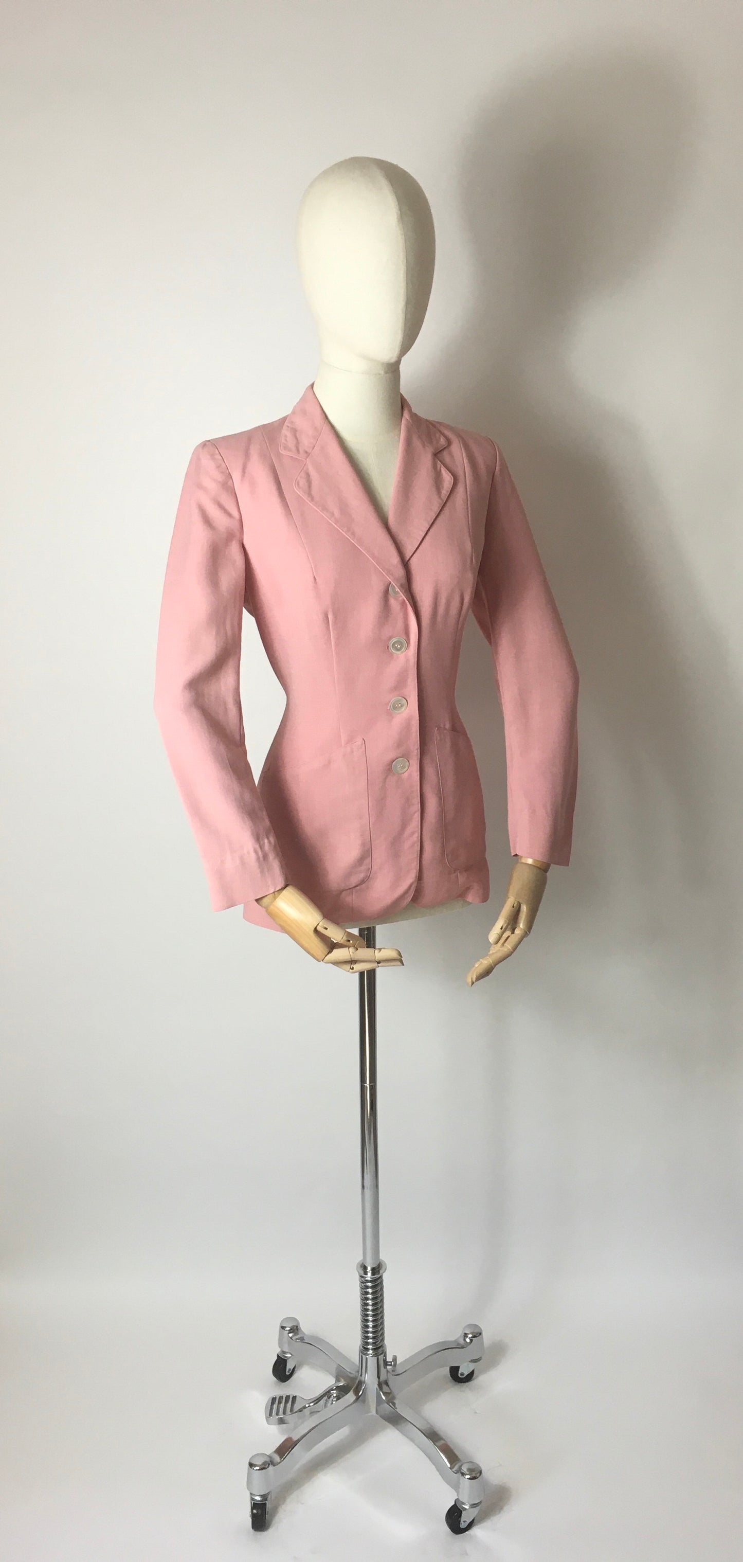 Original 1940’s Lightweight Summer Jacket In Blush - ‘ Sacony Palm Beach’ Label