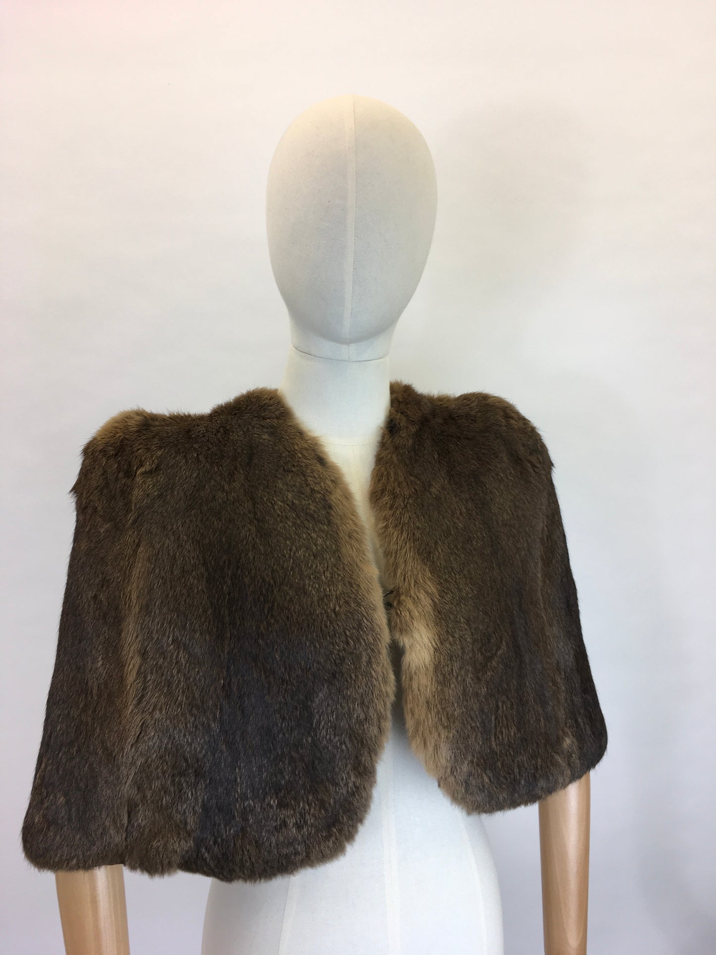 Original 1940’s Rabbit Fur Cape - In A Lovely Warm Brown